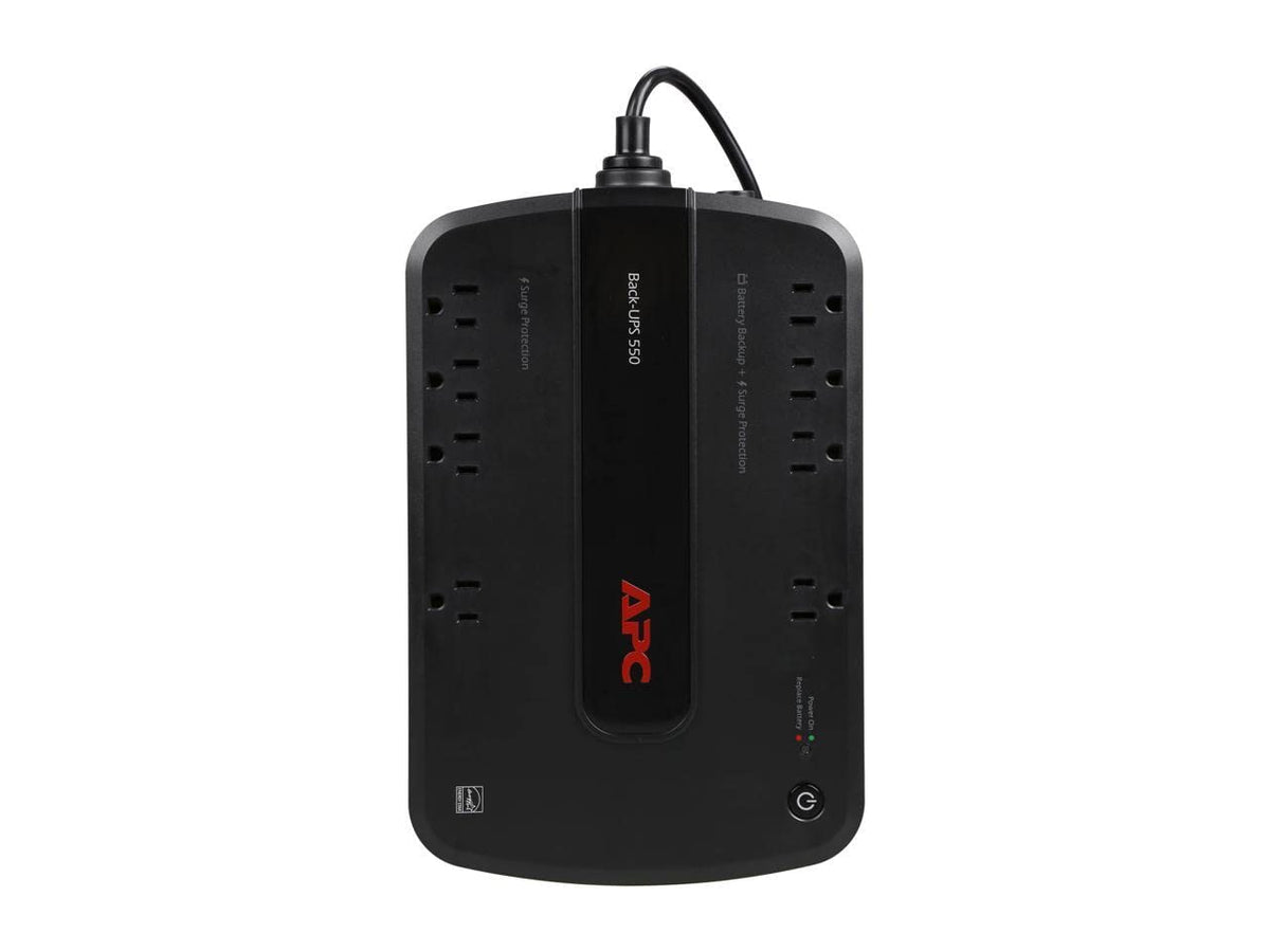 APC Back-UPS 550VA / 330W Battery Backup & Surge Protector, 8 Outlets, RJ45 Ethernet Protection, BE550G Uninterruptible Power Supply for Computers, Wireless Routers, and Home Office Electronics