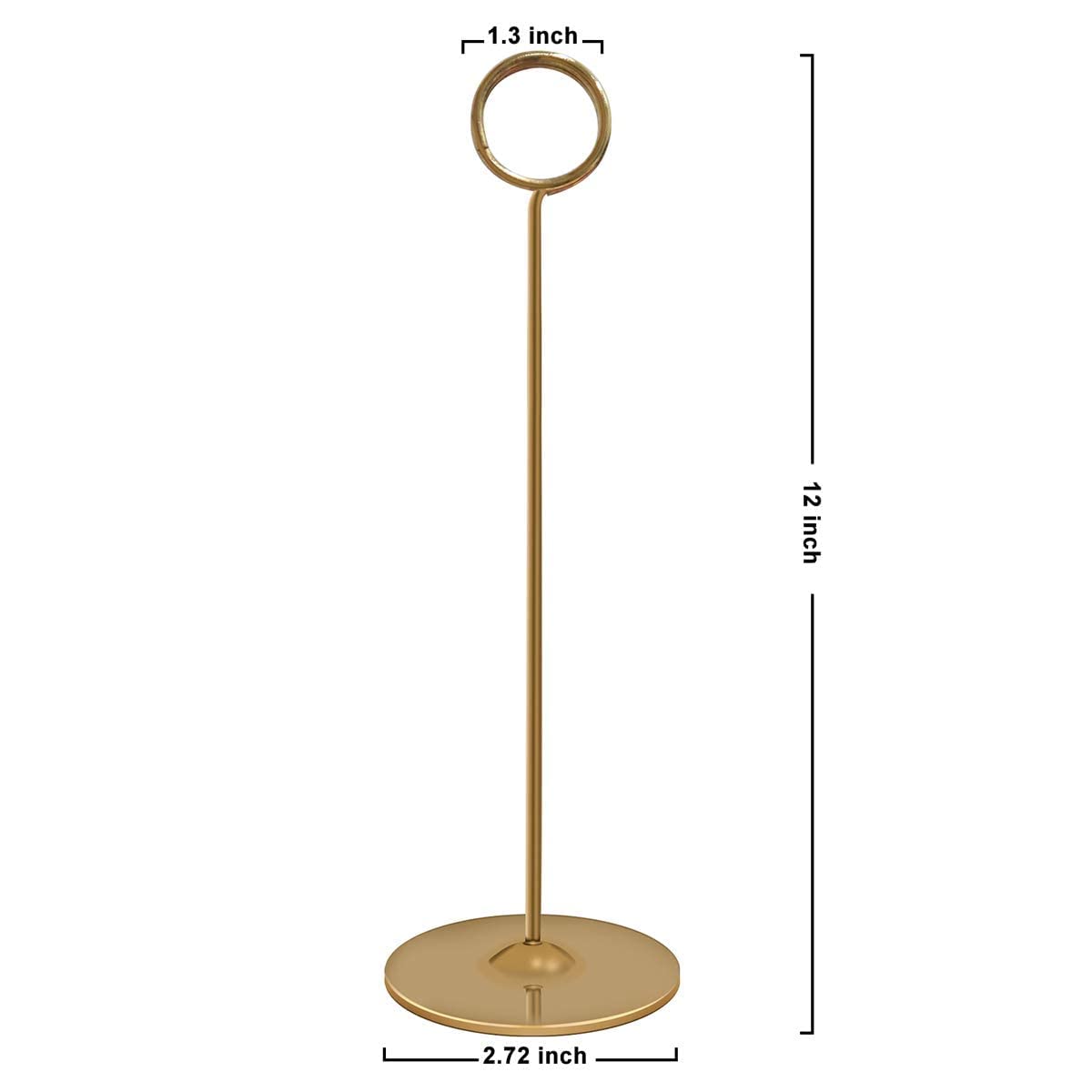 Urban Deco 16PK Gold Table Number Holders Place Card Holders 12 Inch Table Card Holders Steel Card Holders for Photos, Food Signs, Memo Notes, Weddings, Restaurants, Birthdays