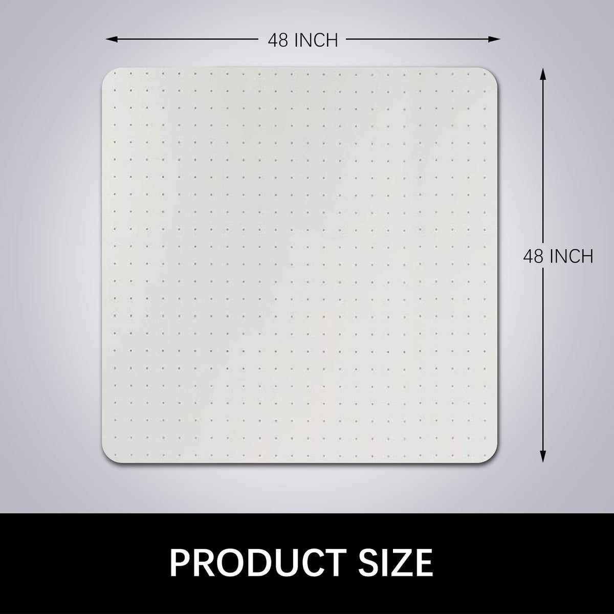 Kuyal Office Chair Mat for Carpets,Transparent Thick and Sturdy Highly Premium Quality Floor Mats for Low and No Pile Carpeted Floors, with Studs (48" X 48" Rectangle)