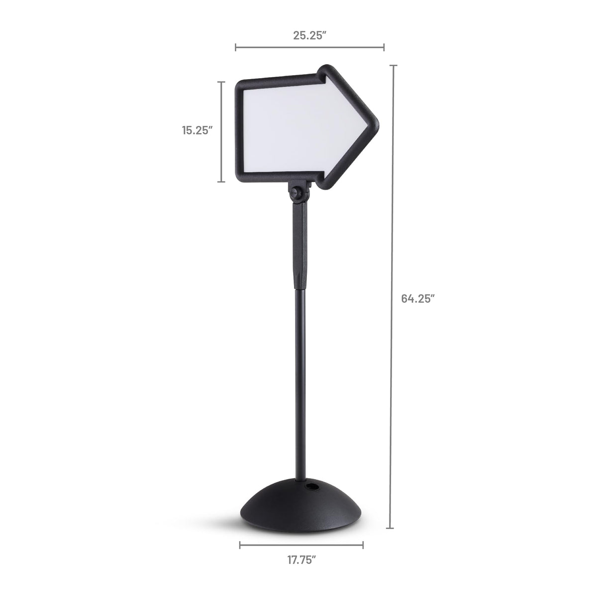 Safco Write Way Dry Erase Board Directional Arrow Sign, Dual-Sided and Magnetic for Indoor and Outdoor Use, 65"in Height, Black