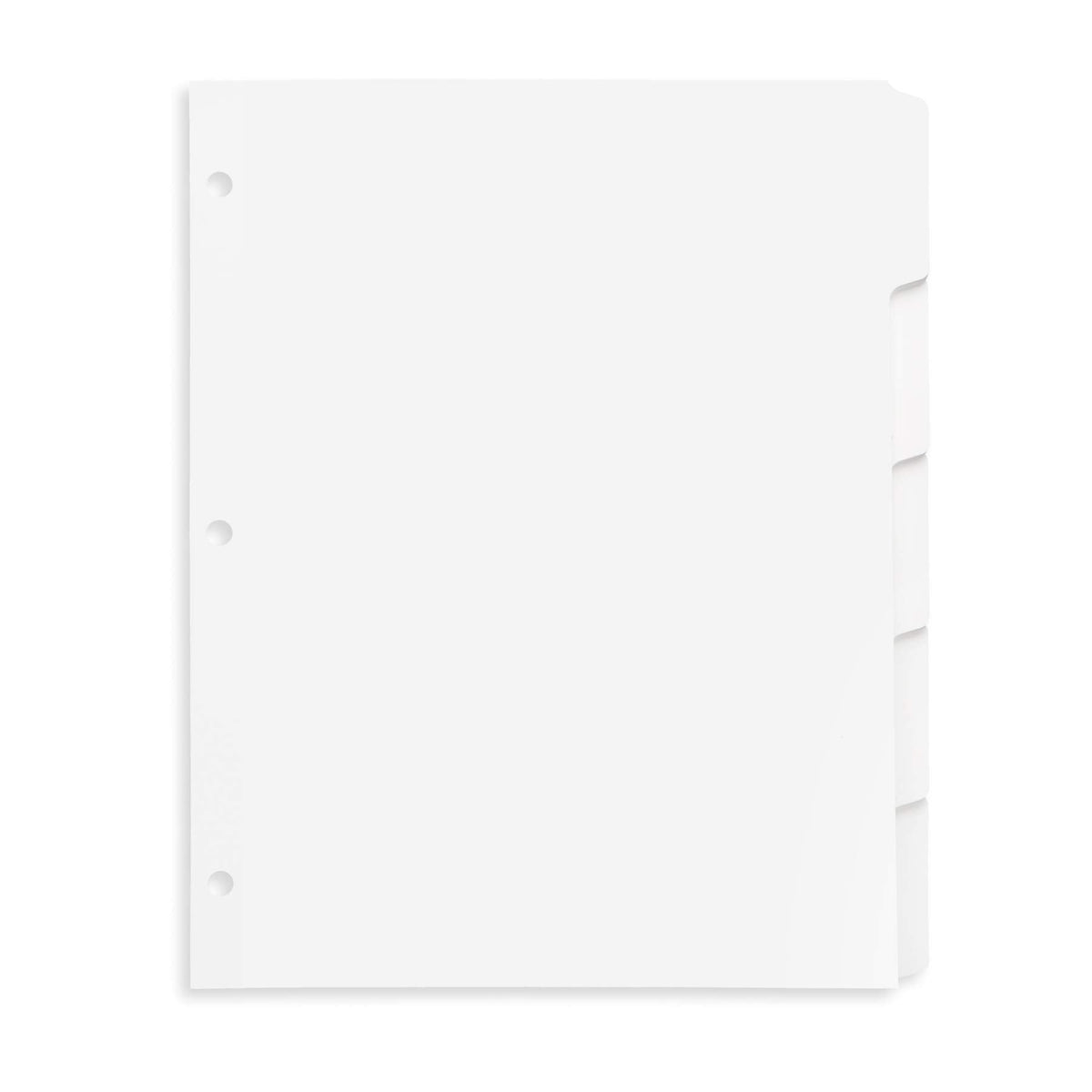 Blue Summit 3 Ring Binder Dividers with Tabs, Reinforced Edge, 1/5 Cut, Letter Size, 5 Tab Dividers for 3 Ring Binder Bulk, White, 20 Sets, 100 Pack