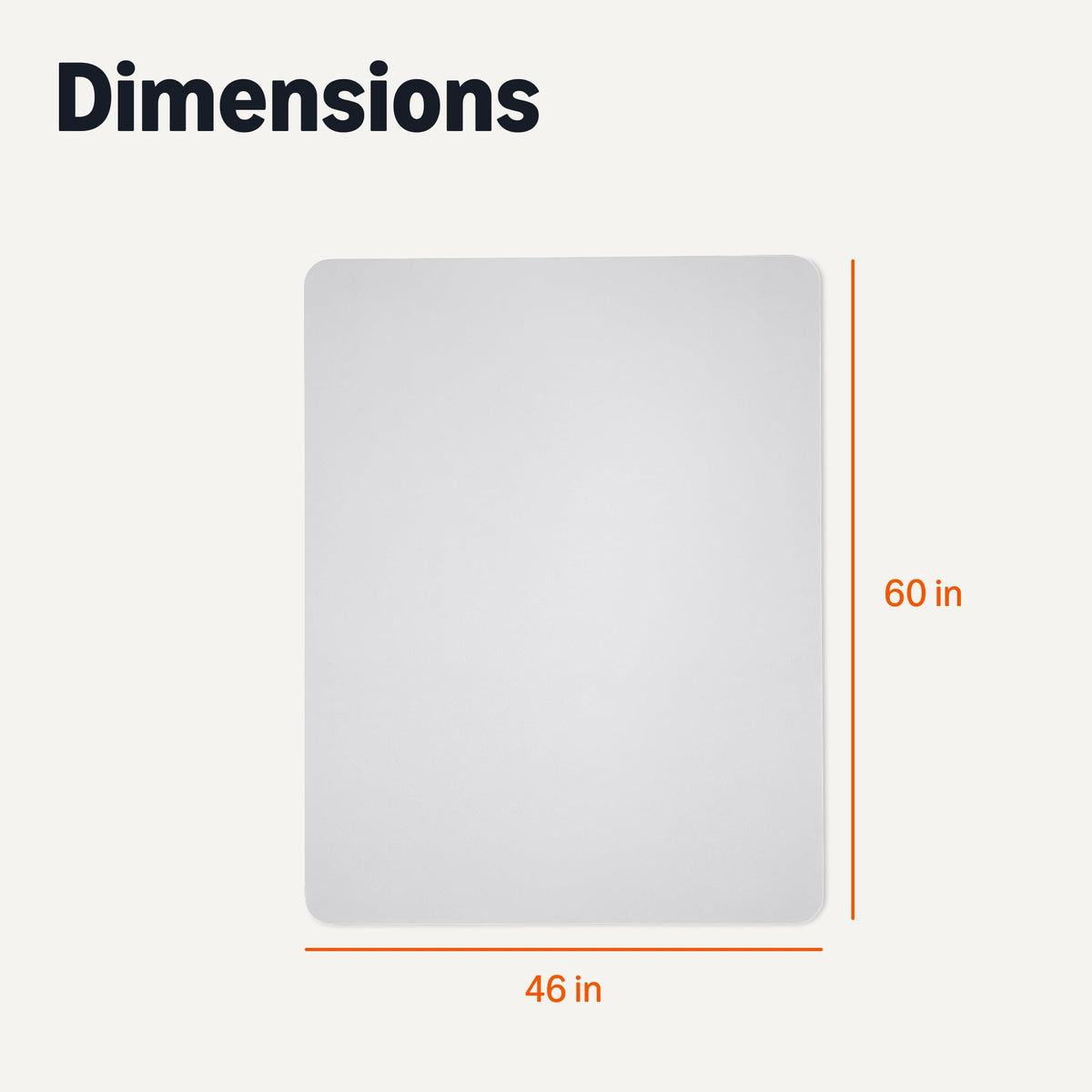 Amazon Basics Office Chair Mat for Hard Floors, Clear, Smooth Surface, Protects Hard Floors, 46" x 60"