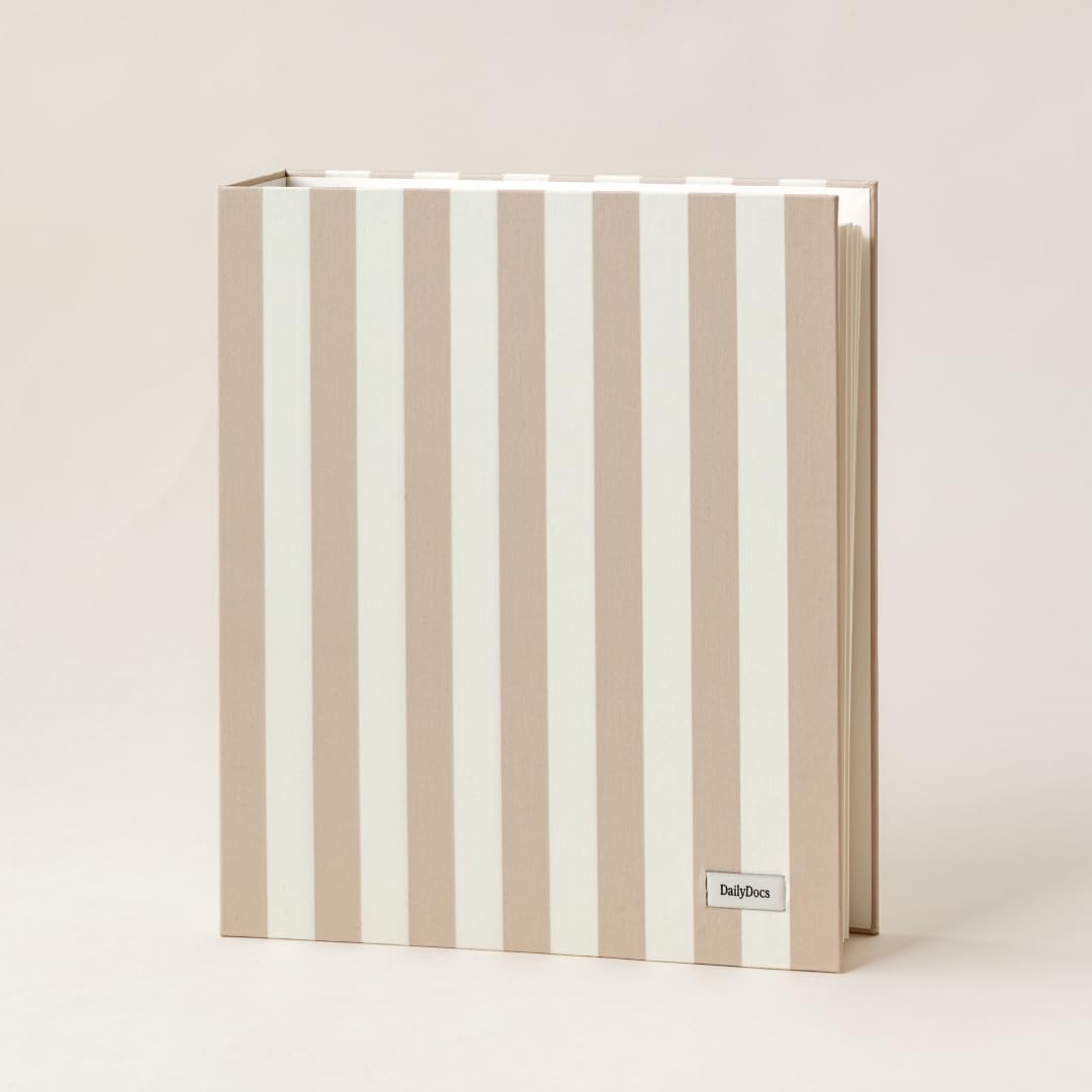 DailyDocs Document Organizer Binder – Premium Linen Folder System with Full & Half-Page Envelopes for Important Papers, Passports, Birth Certificates & More