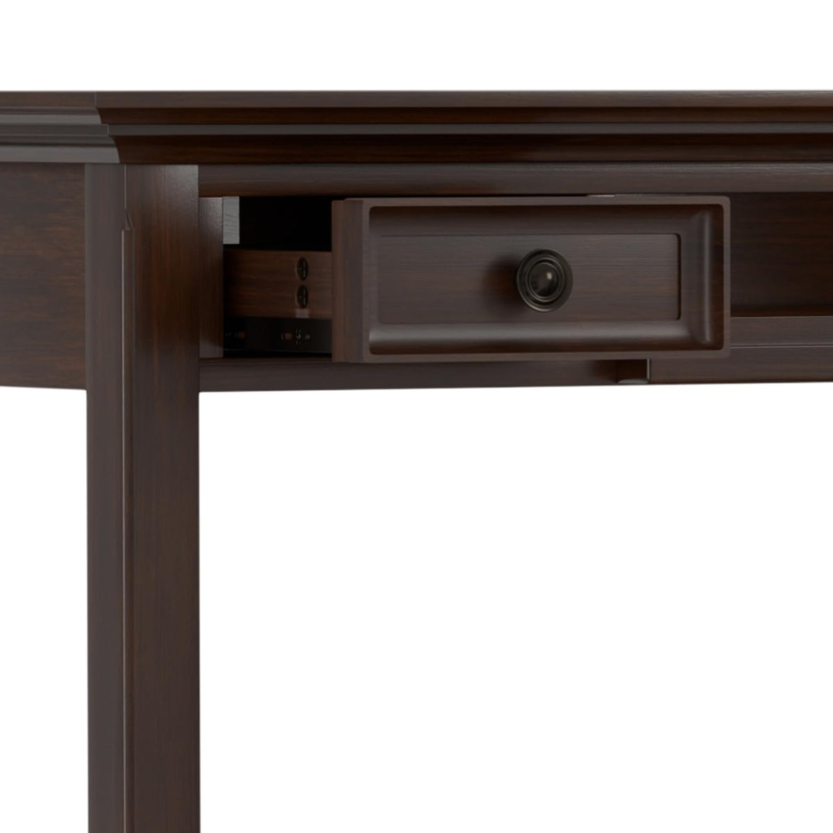 SIMPLIHOME Amherst Desk and Bookcase Bundle - 54 inch Wide Solid Wood Desk with Drawers and 30 inch Wide 5-Shelf Bookcase in Russet Brown, Transitional Home Office Furniture (Set of 2)