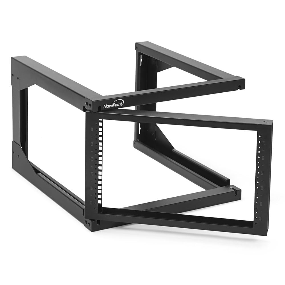 NavePoint 6U Server Rack with Swing Gate - Wall Mount Rack for 19 Inch IT & AV Equipment - 24' Deep, Black