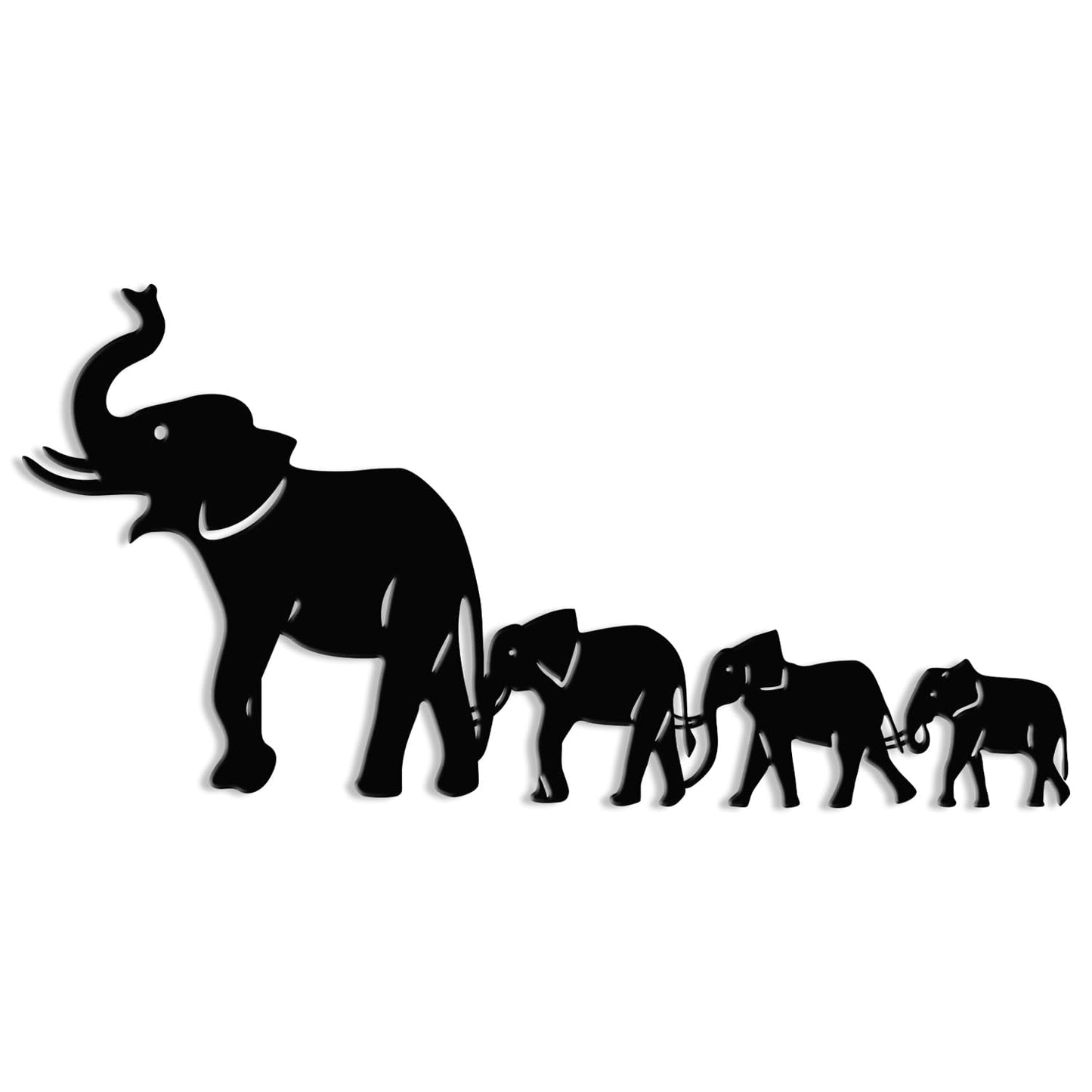XORT Geometric Elephant Metal Wall Art, Wildlife Lover Gift Wall Hangings Elephant Sign Decor