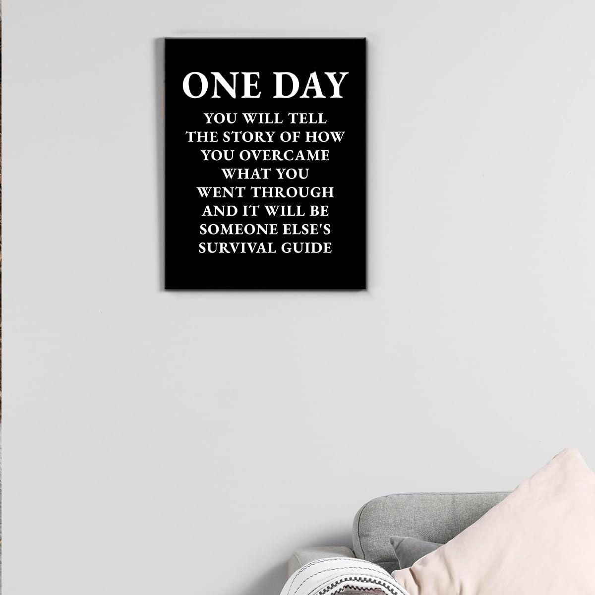 Inspirational Quotes Wall Art Decor, Black Office Decor for Men, Motivational Success Canvas Painting Positive Affirmations Posters Artwork for Home Office (8 X 10 Inches, Framed)