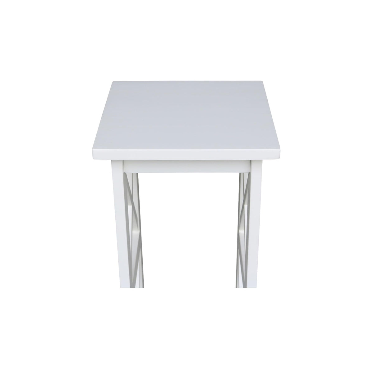 IC International Concepts, 30" X-Sided Plant Stand , Solid Wood, Real Parawood, 12" W x 12" D x 30" H, Easy Assembly, Snow White