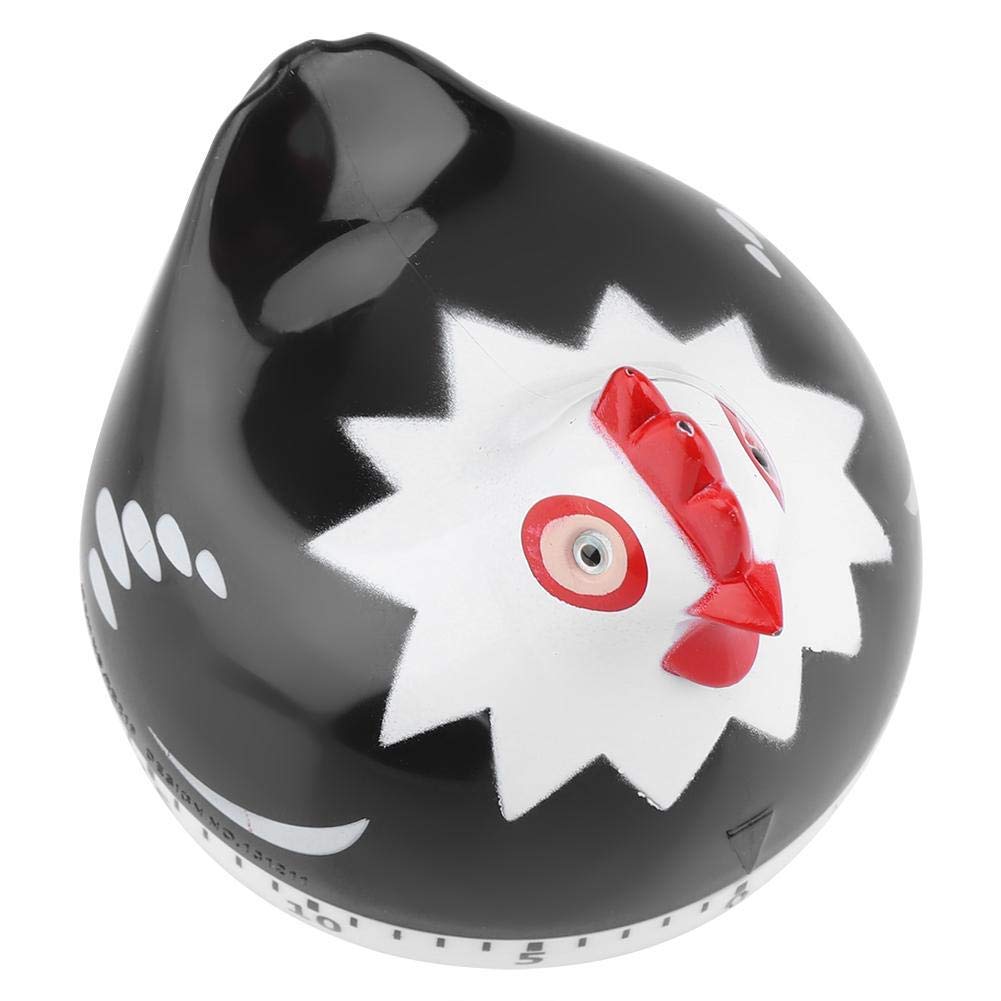 Chicken Pattern Timer, Chicken Pattern Countdown Kitchen Timer Reminder for Cooking Baking(Black)