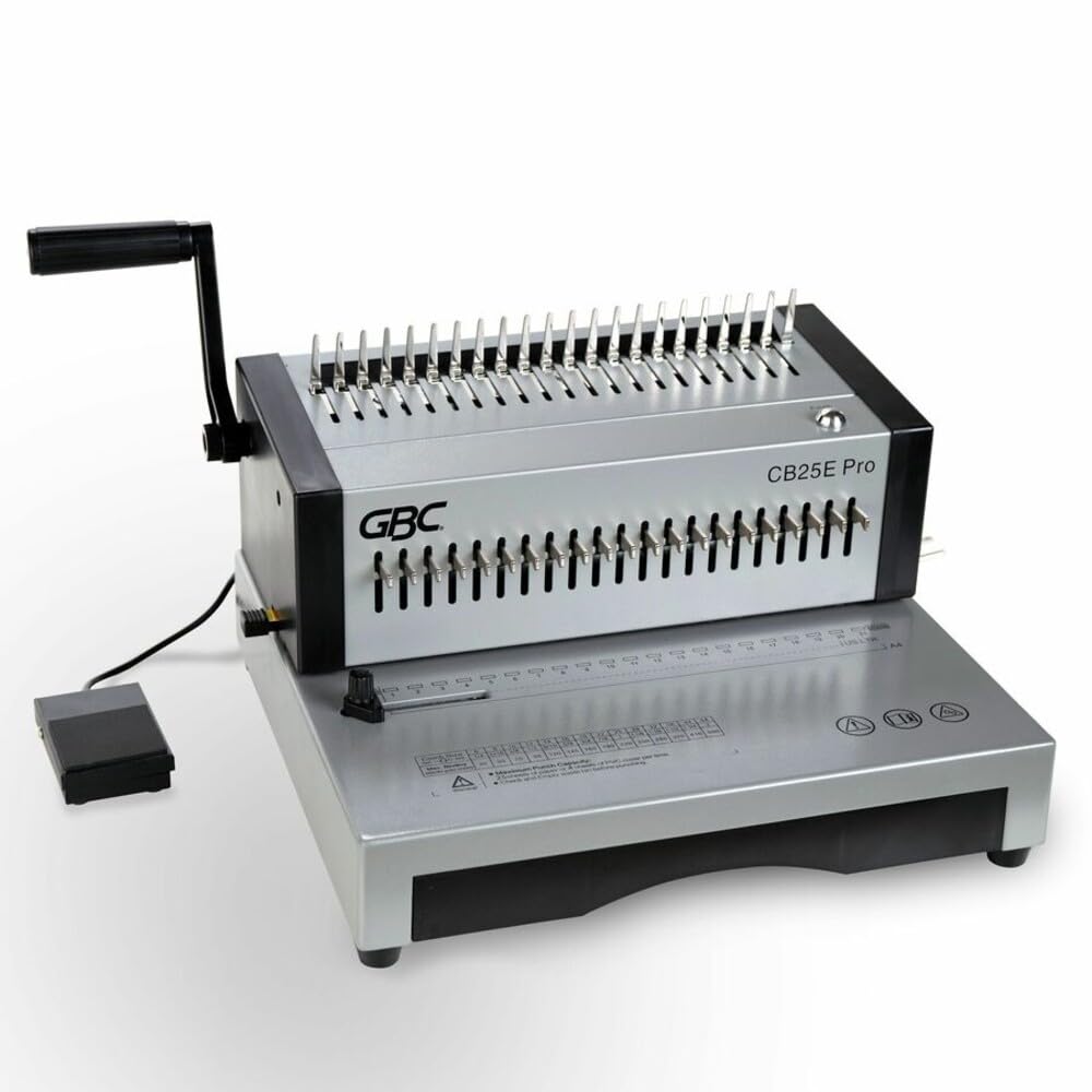 GBC Binding Machine, CB25E PRO ComBind Electric Punch and Comb Binding Machine, Punches 25 Sheets, Binds 500 Sheets (WSM200002)