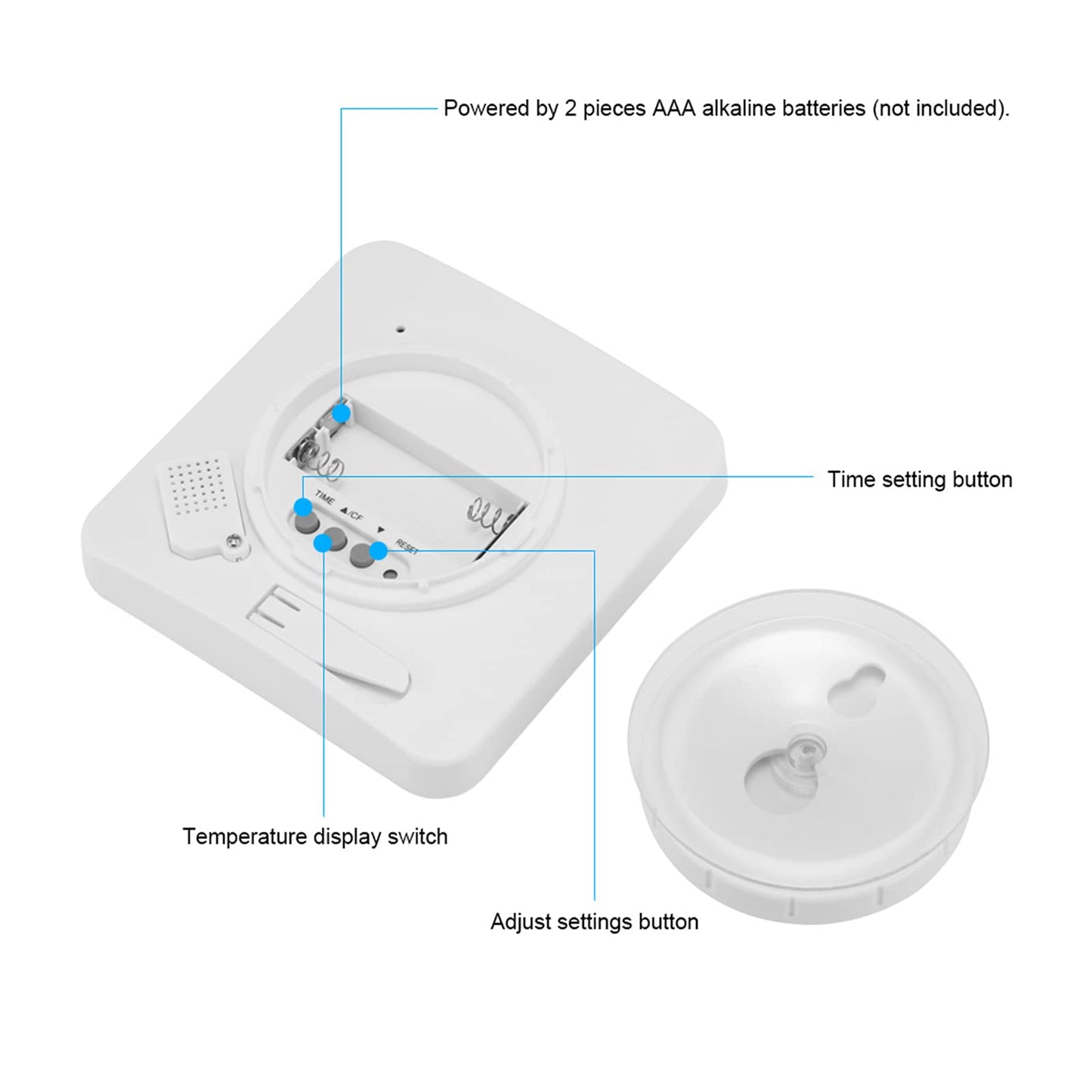 Digital Bathroom Shower Wall Clock Timer, LCD Digital Wall Clock with Suction Waterproof Temperature Humidity Gauge, Touch Screen Timer, Large Countdown Visual Timer Hanging Wall Clock