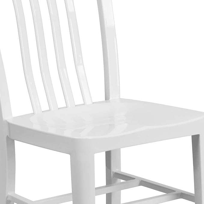Flash Furniture Gael Commercial Grade 2 Pack White Metal Indoor-Outdoor Chair