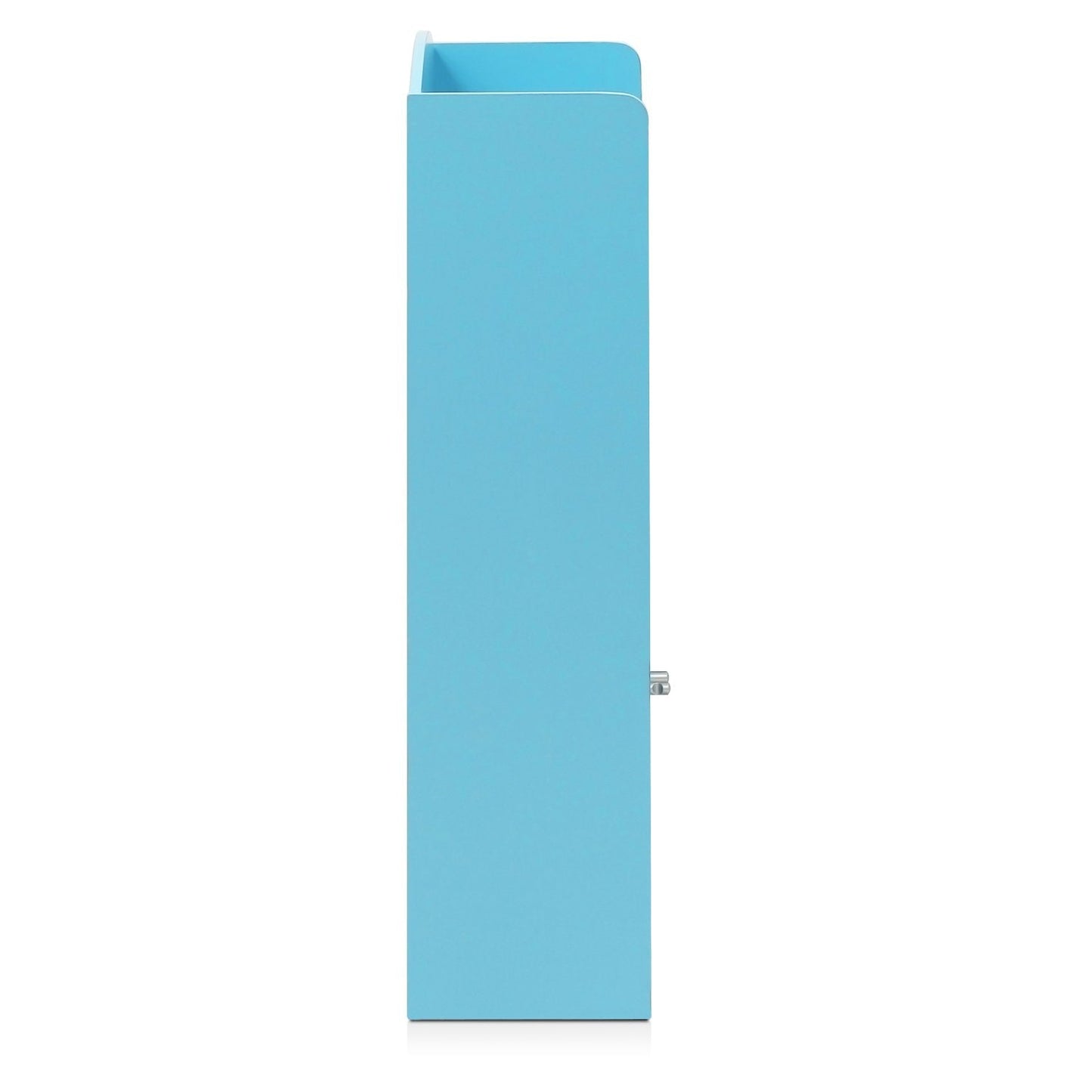 Furinno LOVA Book Shelf, Bookshelf with Storage Cabinet, Bookcase with Door, 11.8 x 23.6 x 37.3, for Living Reoom, Bedroom, Home Office, Light Blue