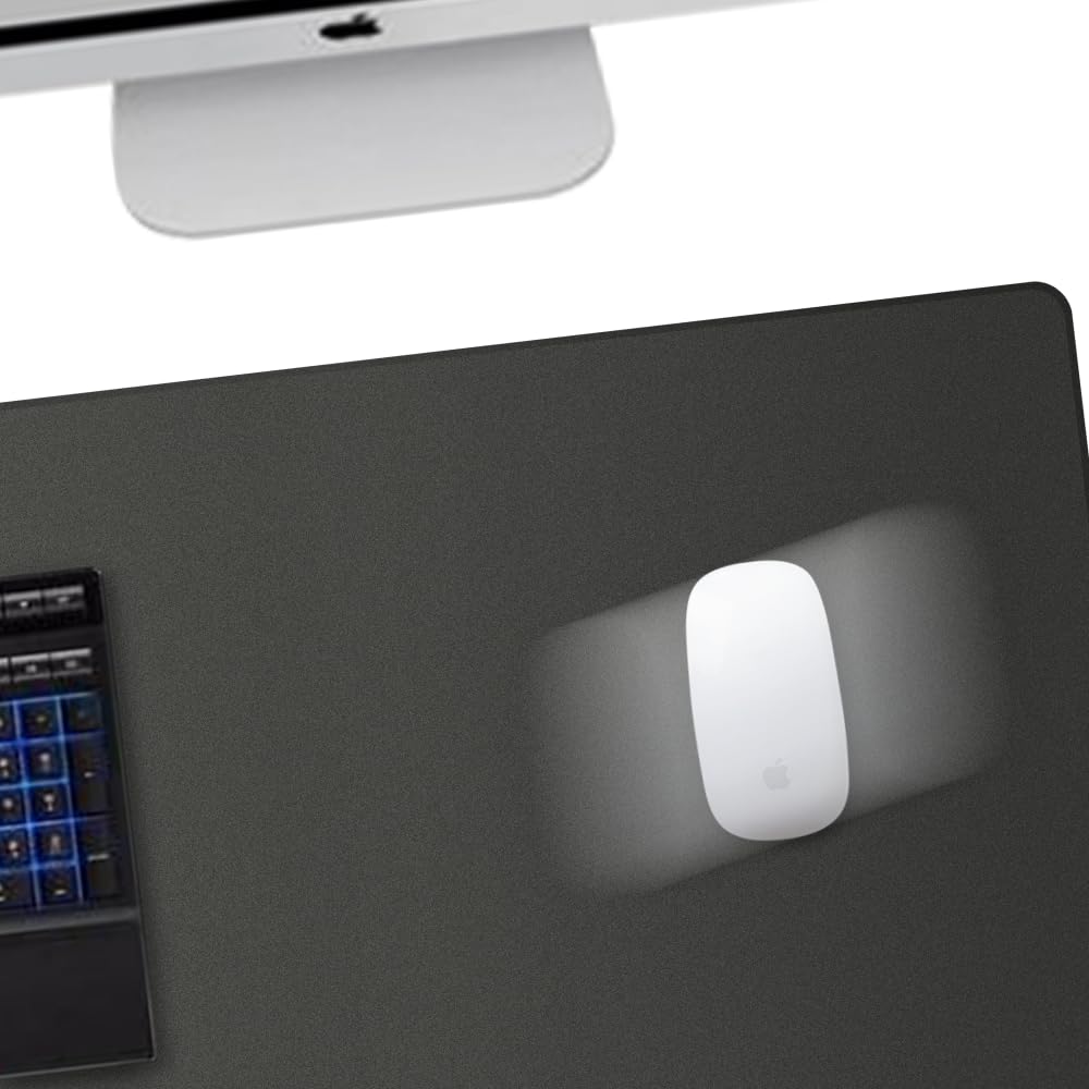 Triple C Tech Wireless Charging Desk Mat – 15W MagSafe Compatible & Qi Fast Charger, Detachable Magnetic Charger, Dual-Layer Vegan Leather with Hidden Felt Storage, 30.7" x 14.6", Black