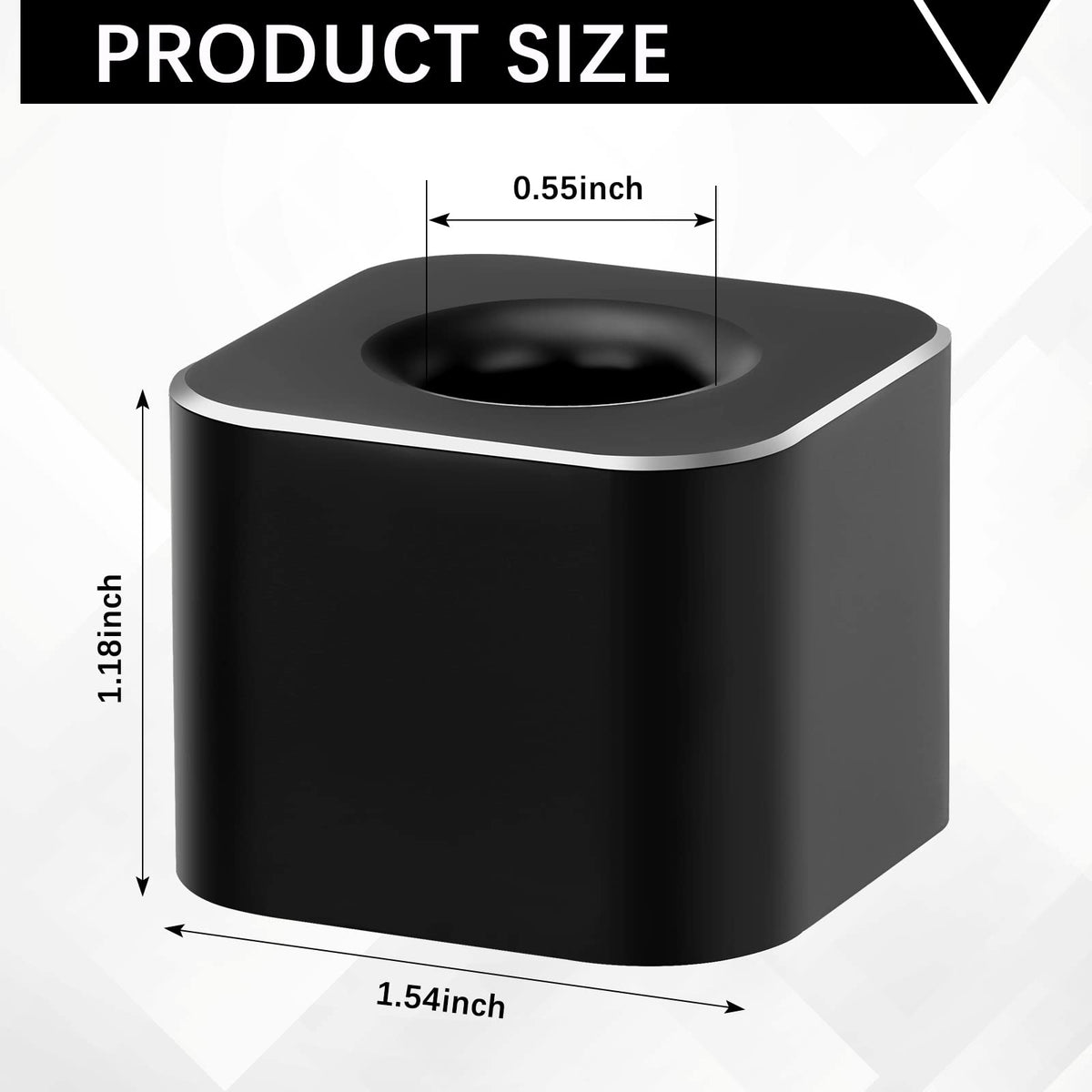 Chinco 2 Pieces Single Pen Holder Metal Pen Stand Square Base Aluminum Student Desk Organizer for Desk Desktop Toothbrush Stand Holder Display for Home Office Students Teachers