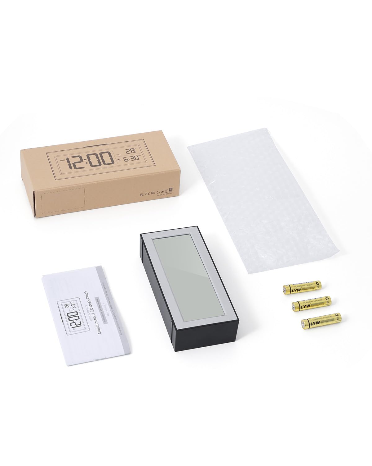 AMIR Small Digital Alarm Clock, Digital Clock Battery Operated with Temperature Date, Backlight LCD Screen, Desk Clock for Bedroom,Office,Travel (Batteries Included)
