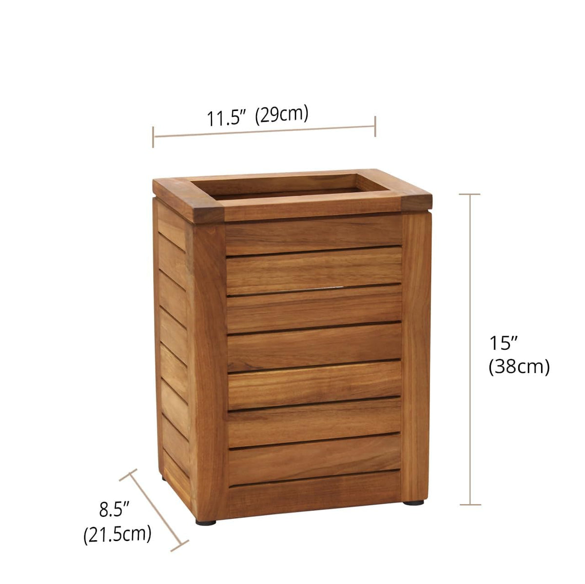 AquaTeak Spa Teak Waste Basket