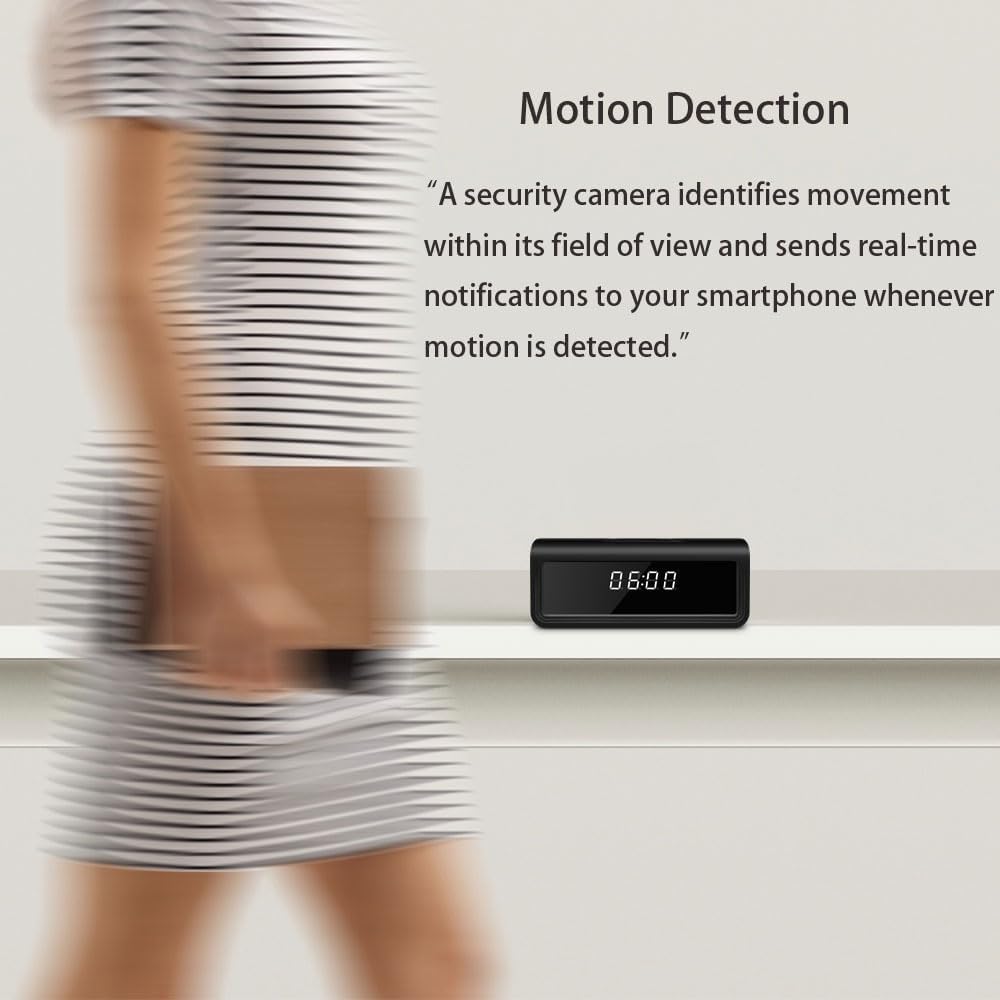 4K WiFi Security Clock Camera with Night Vision, Motion Detection, and 160° Wide Angle for Home & Office Surveillance