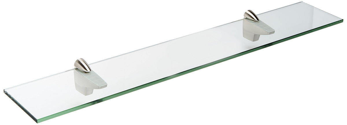 Spancraft Glass F-12x24-Brushed Steel Falcon Glass Shelf, Brushed Steel, 12" x 24"