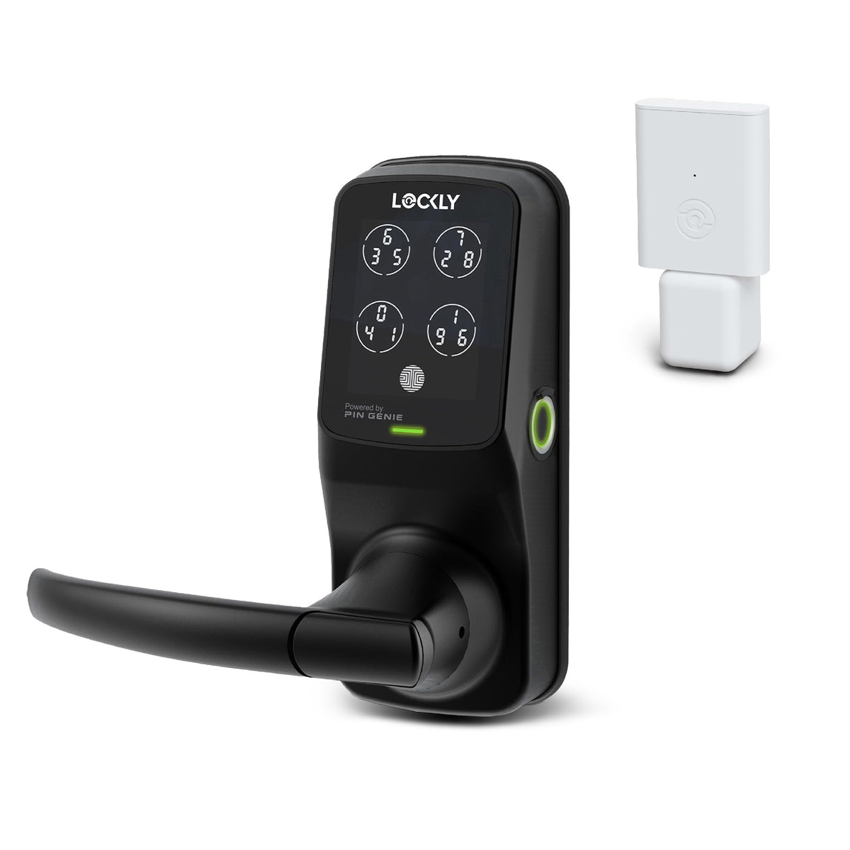 Lockly Secure Pro Smart Lock Wi-Fi, Keyless Entry Digital Keypad Door Lock, 3D Biometric Fingerprint Sensor Front Door Lock with Handle, Voice Control & Auto Lock - Latch Edition