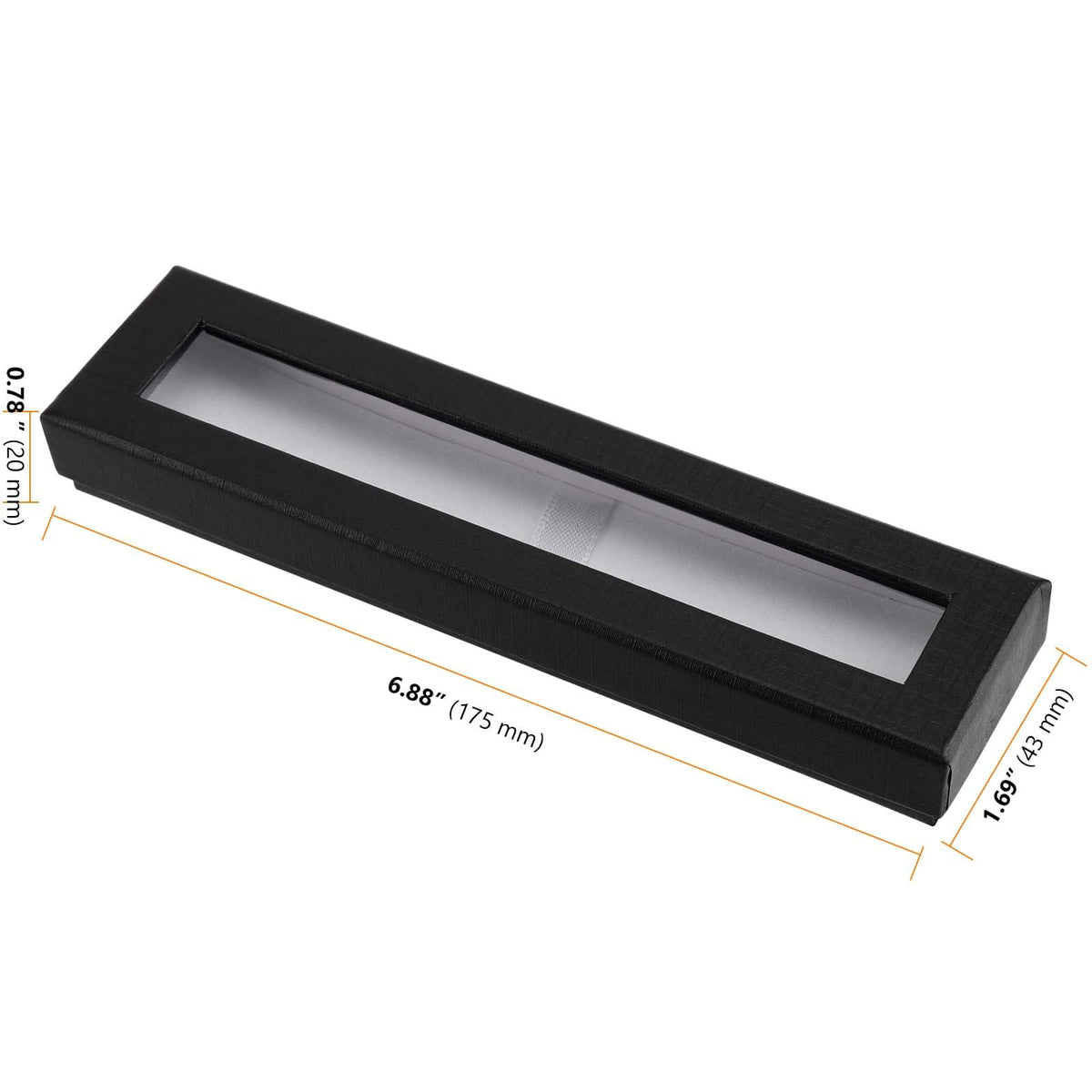 SEUNMUK 42 Pcs Black Empty Pen Gift Box, Cardboard Pen Display Cases with Clear Window, Single pen presentation Packaging Case for Jewelry Gift Business Birthday Souvenir Office Supplies