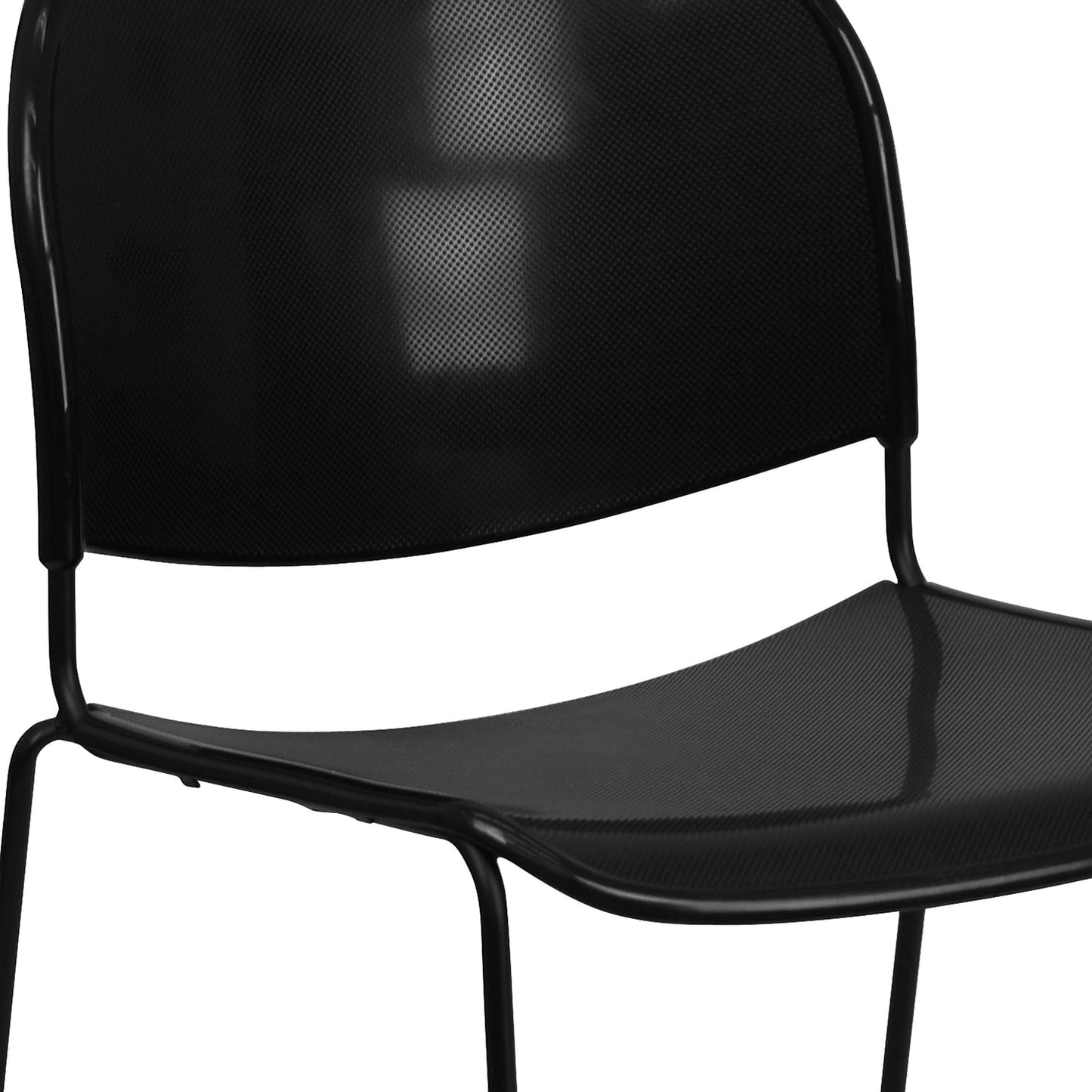 Flash Furniture Hercules Series Ultra-Compact Plastic Stacking Event/Waiting Room Chairs, Ergonomic Lobby Chairs with Contoured Seats, Set of 5, Black