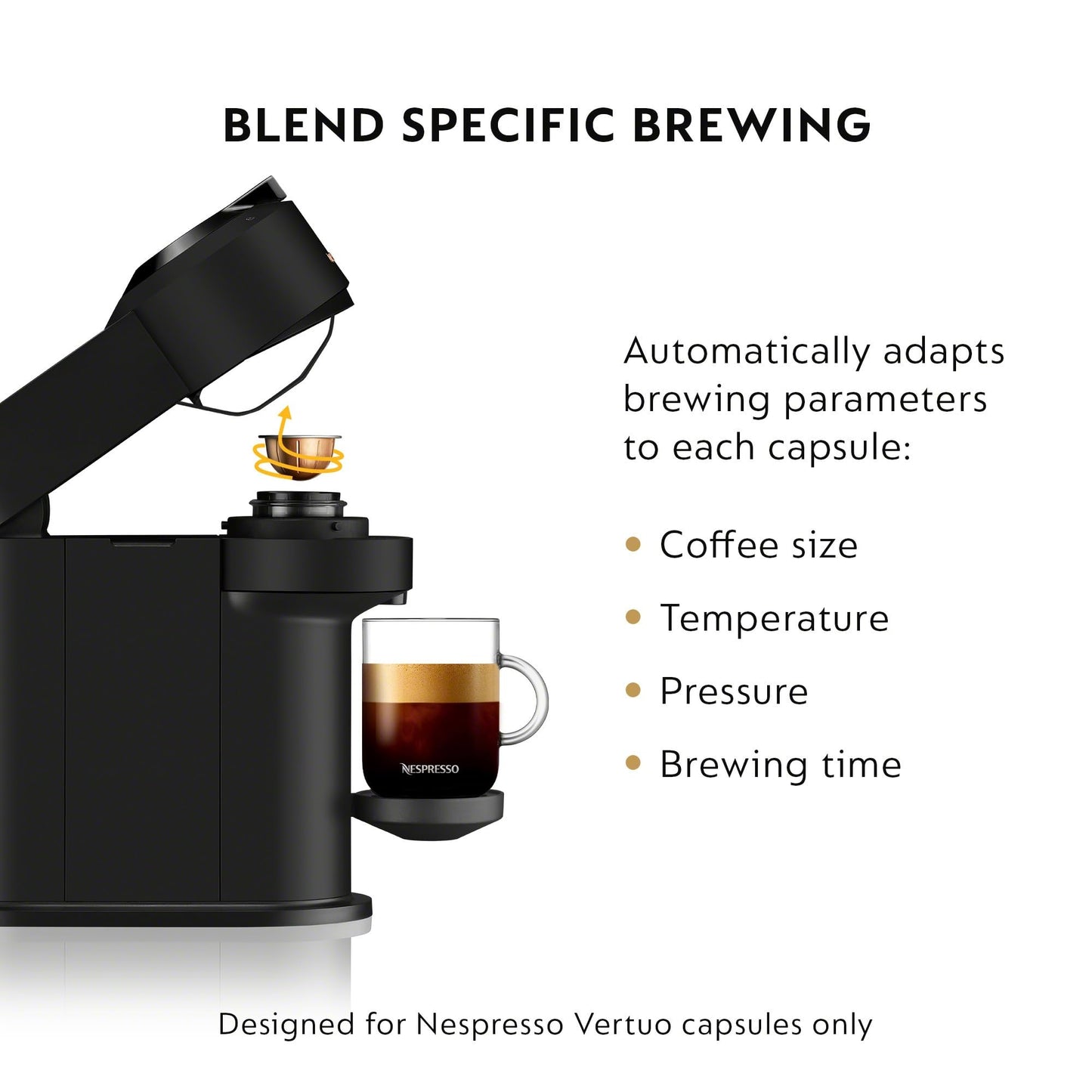 Nespresso Vertuo Next Coffee and Espresso Maker by De'Longhi, Matte Black