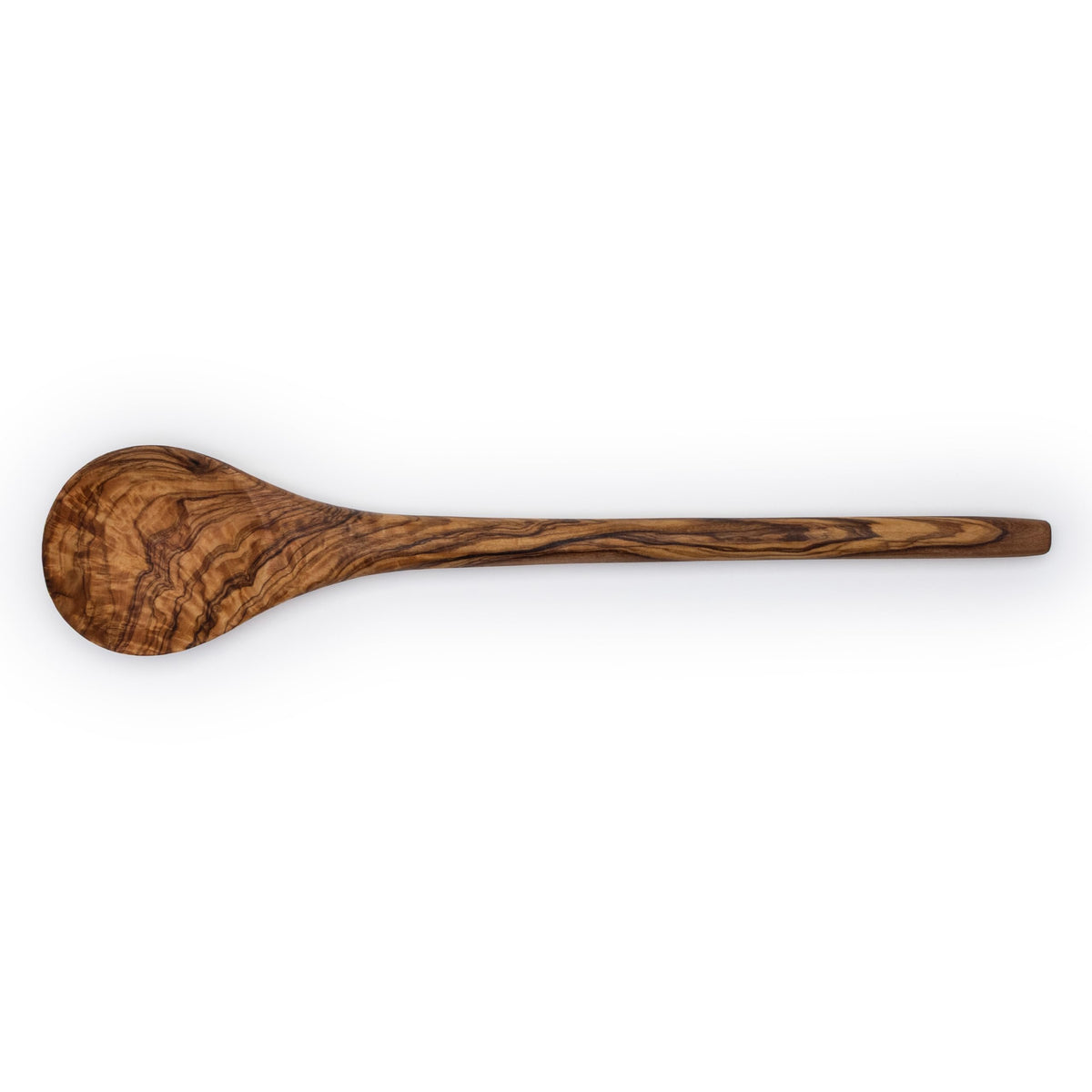 Sainte Olive 14.5 Inch Handmade Natural Olive Wood Cooking Spoon, Heat Resistant, Perfect for Nonstick Pans and Deep Pots