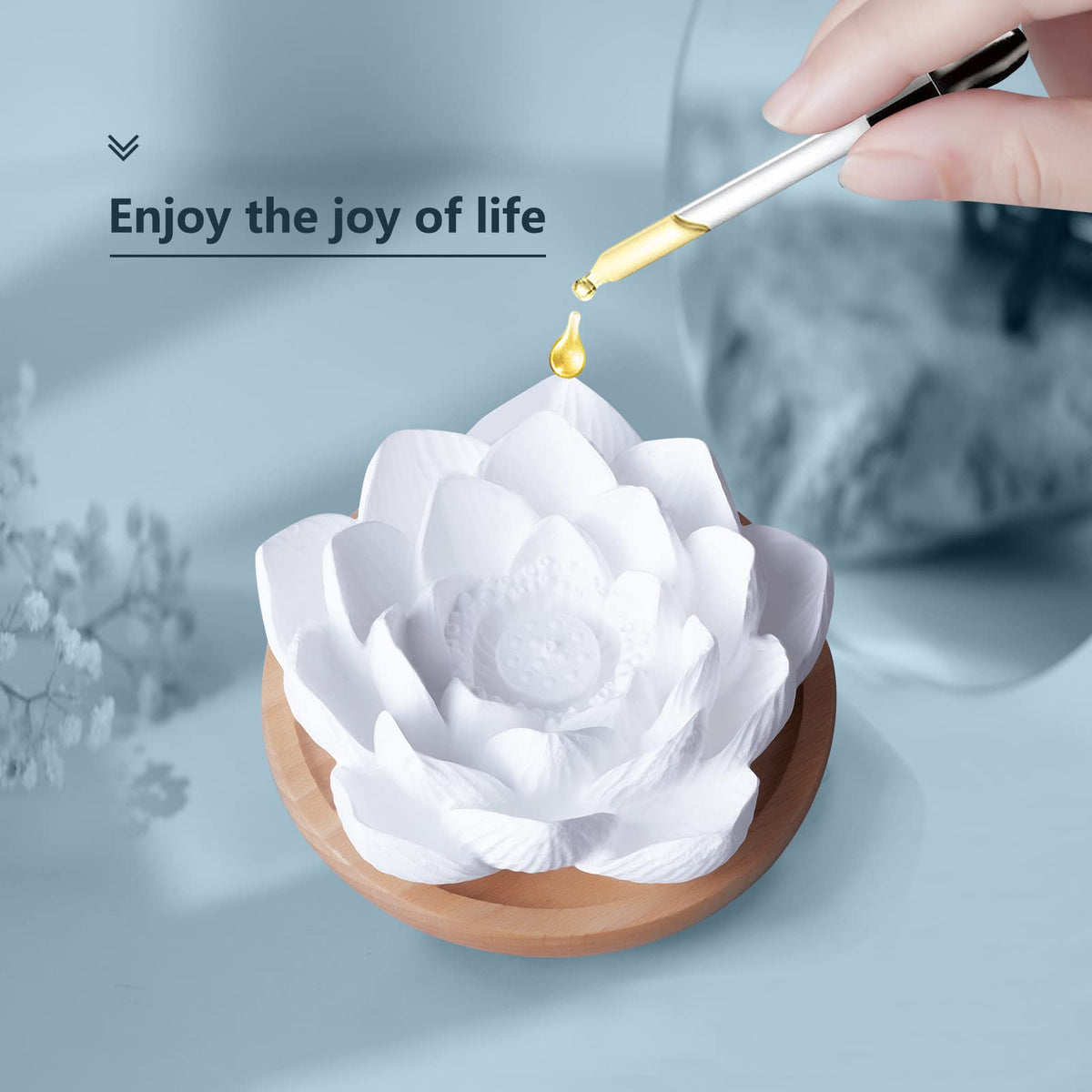 Passive Essential Oil Diffuser,Aromatherapy Passive Mini Ceramic Essential Oil Small Diffuser for Desk Office Home Gift (Lotus)