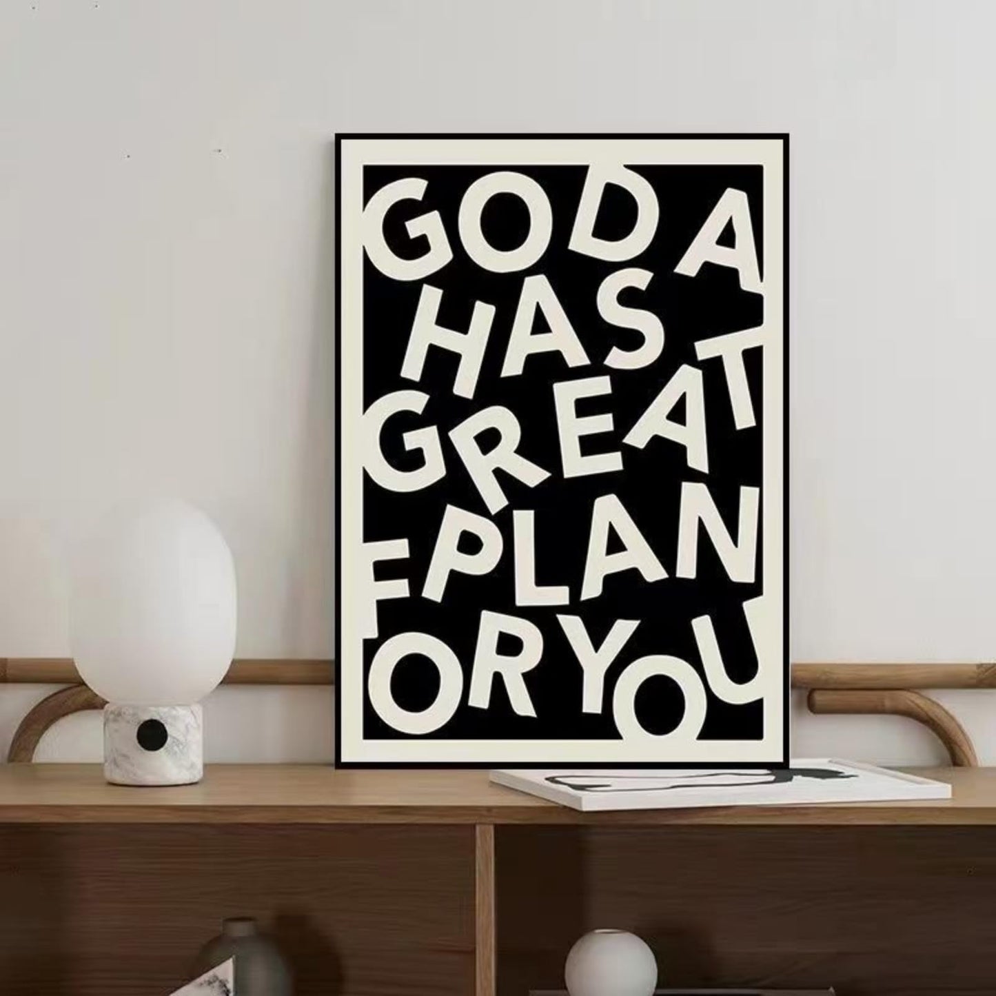 Inspirational wall Art Deco poster painting for office, bedroom, classroom, black and white geometric wall picture, 12X15.5inch, ready to hang wall painting for living room Christian Gifts, gift of christ