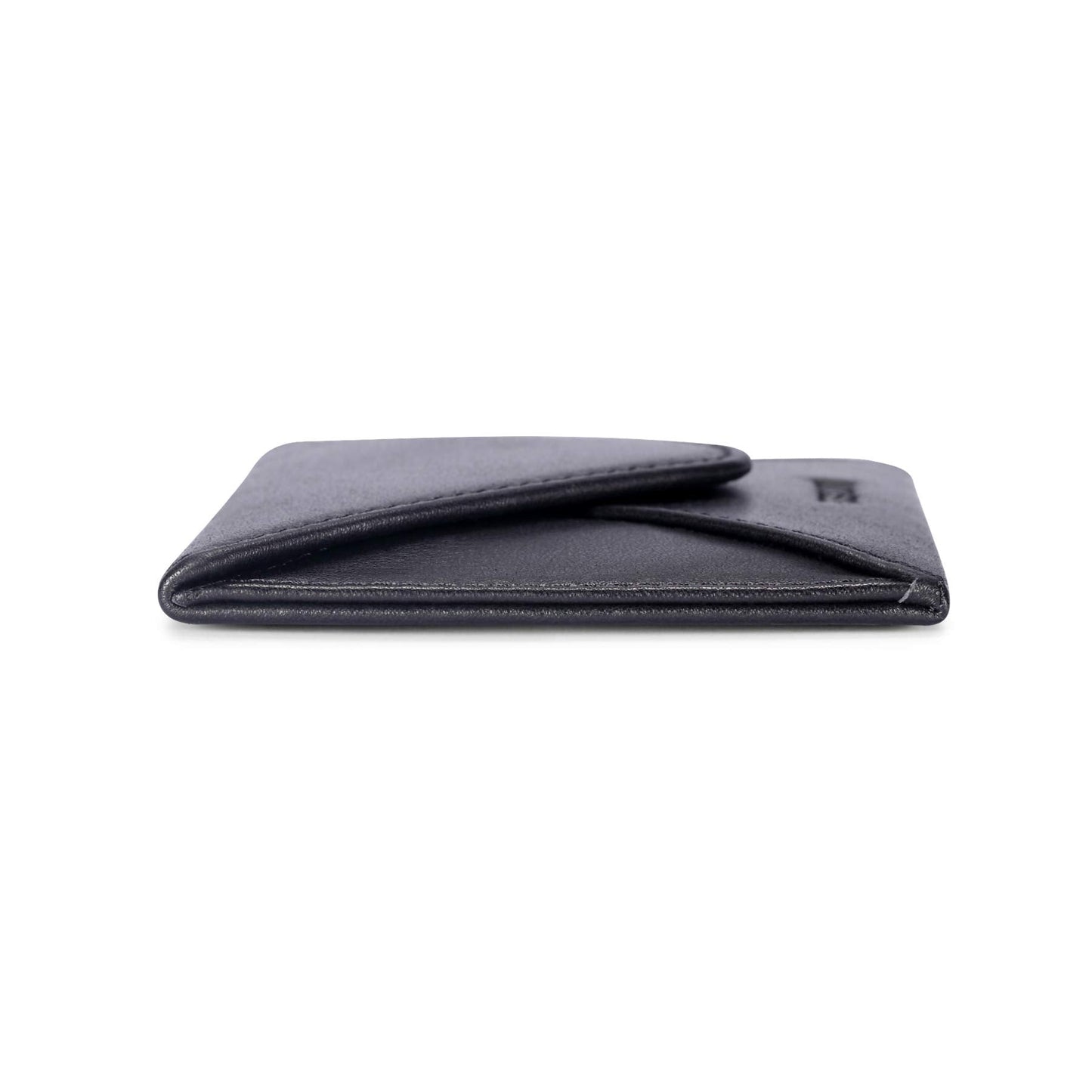 HISCOW Envelope Business Card Case with Magnet Closure - Italian Calfskin (Black)