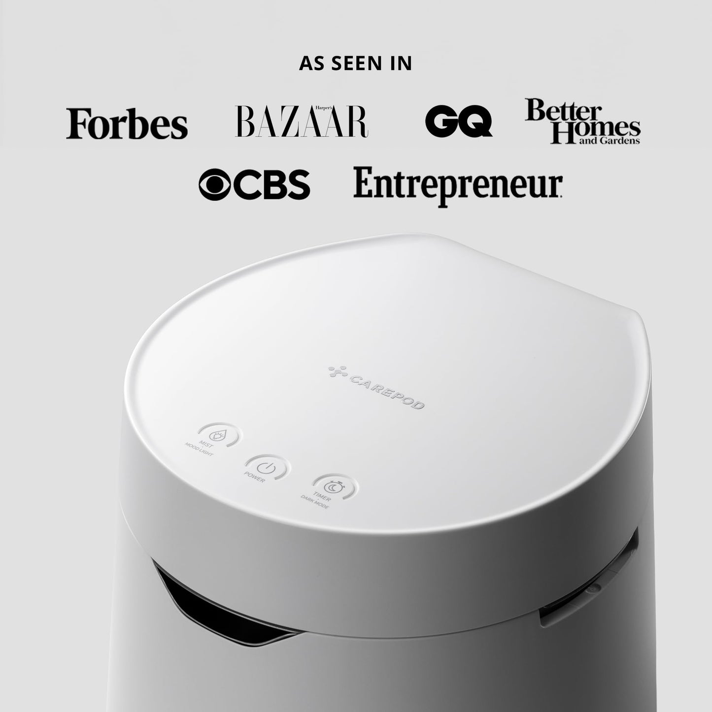 Carepod One Plus with Stand - Stainless Steel Humidifier for Large Room with Mood Light, Quiet & Safe for Baby, Only 3 Washable Parts, Easy to Clean Ultrasonic Cool Mist Humidifiers for 30Hrs, 1Gal/4L