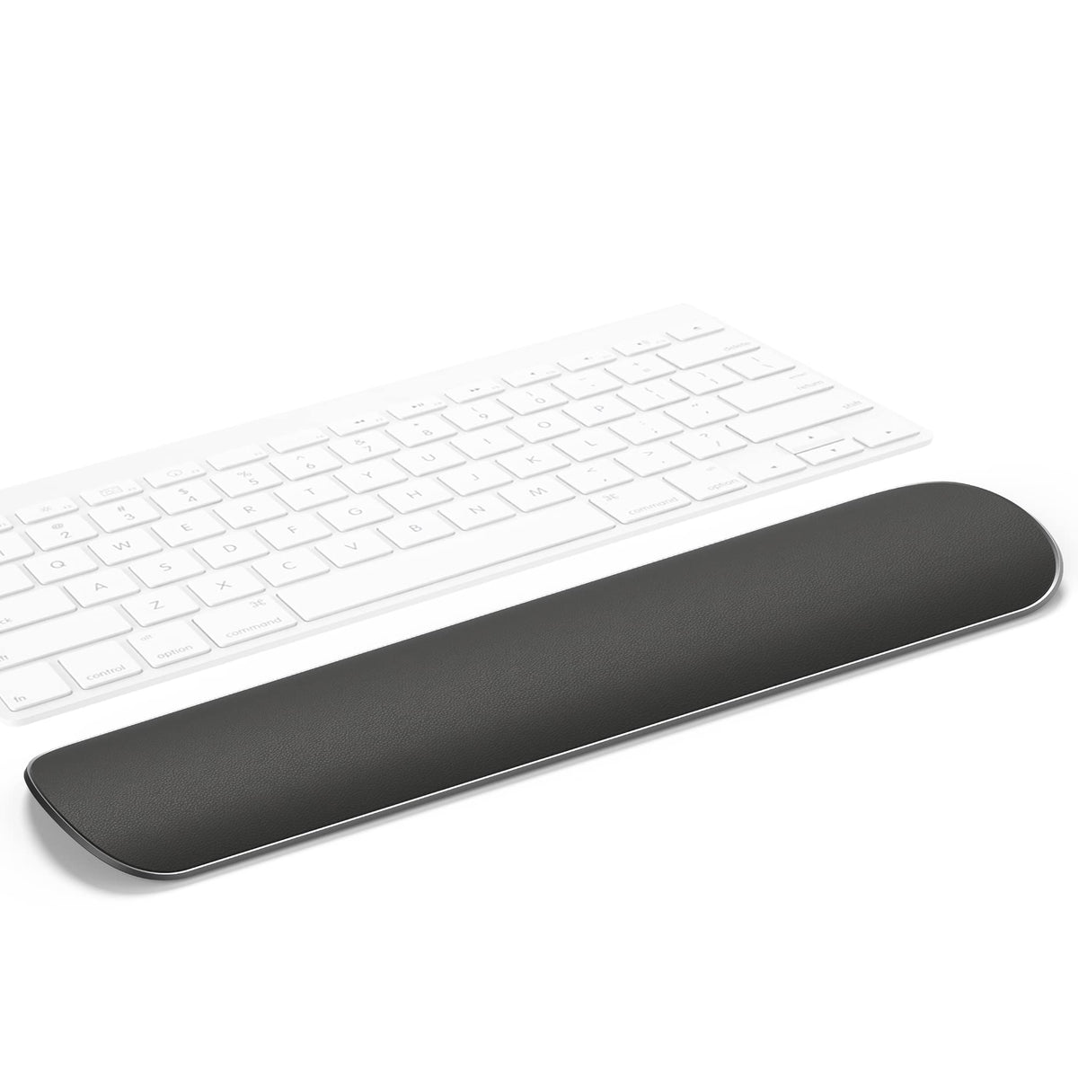 HumanCentric Wrist Rest Pad for Apple Magic Keyboard & Tenkeyless Keyboards, Ergonomic Wrist Support in Space Gray Aluminum with Black Vegan Leather