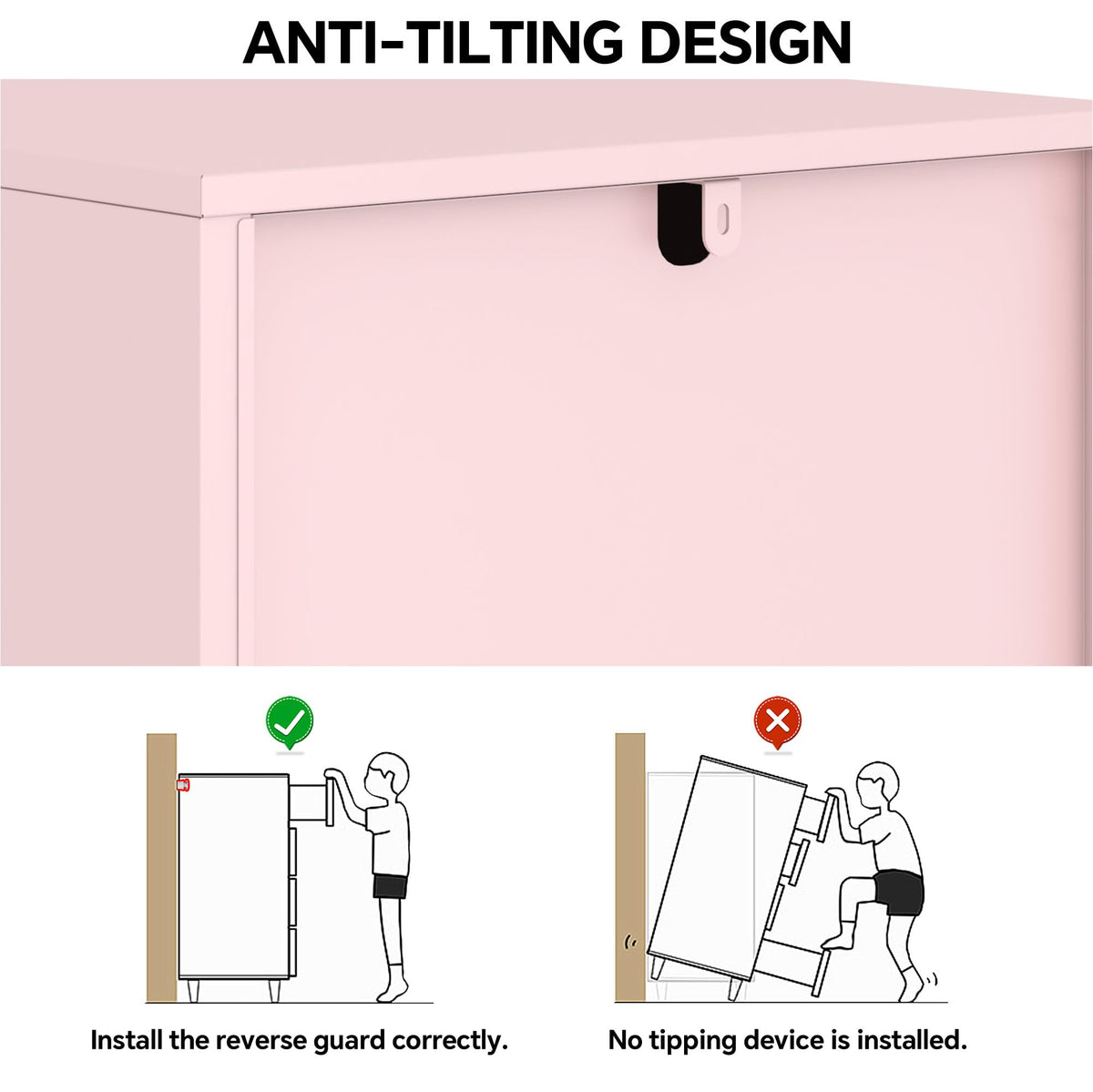 Steehoom Metal Locker Cabinet with Lock Single Door Bathroom Storage Cabinet Changing Room Locker for Home, Office, School, Gym, Garage (Pink, 15.75" D x 15.75" W x 49.21" H)