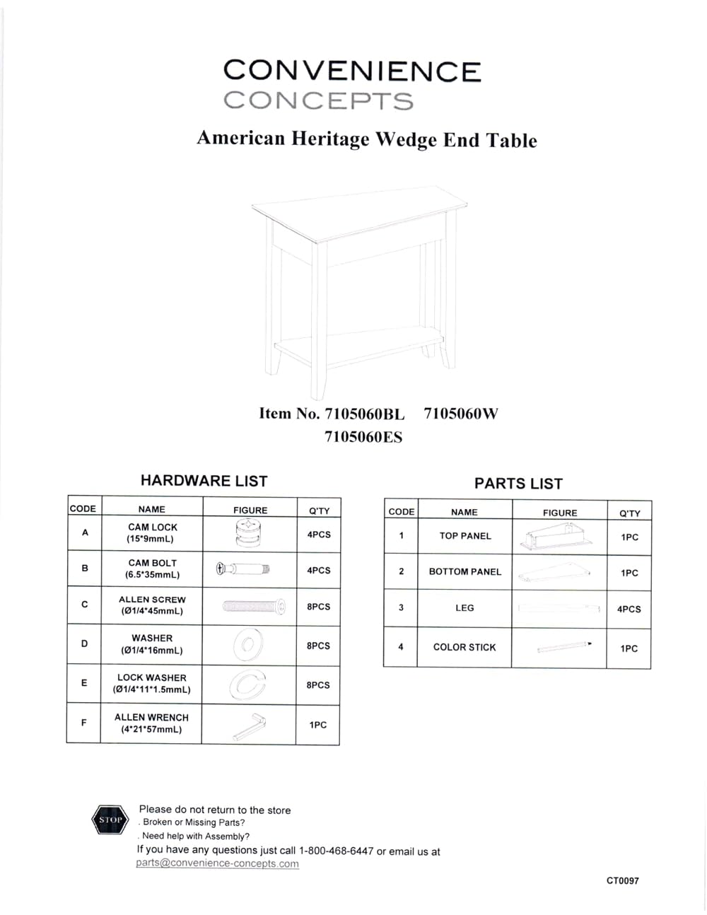 Convenience Concepts American Heritage Wedge End Table 24" - Classic Living Room Table with Storage Shelf, Side Table for Family Room, Bedside Table, Espresso