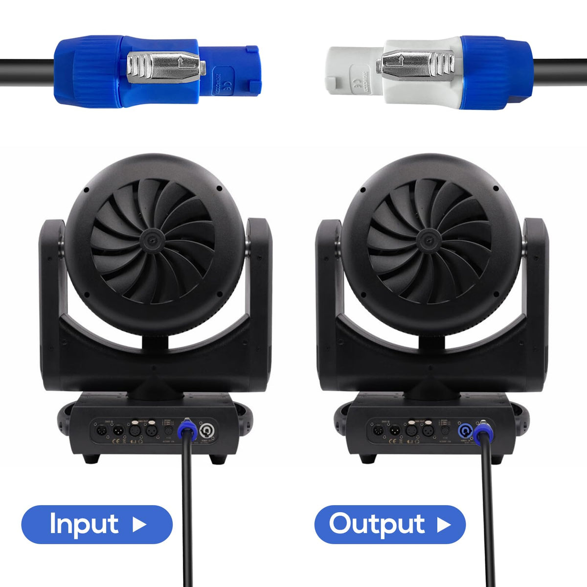 PowerCon Power Cable AC PowerCon Input to Output 12AWG 3 Pin Power Extension Cable for LED Screen Beam Moving Head Light, Stage Light Power,Audio Video Equipment and More-3FT