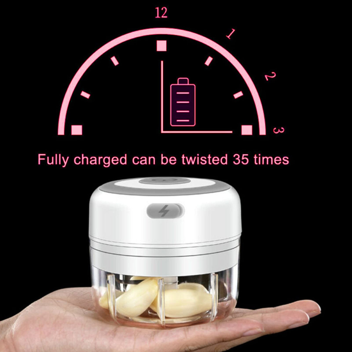 Electric Mini Garlic Chopper, 100ML Food Chopper Garlic Mincer USB, Portable Small Food Processor for Vegetables