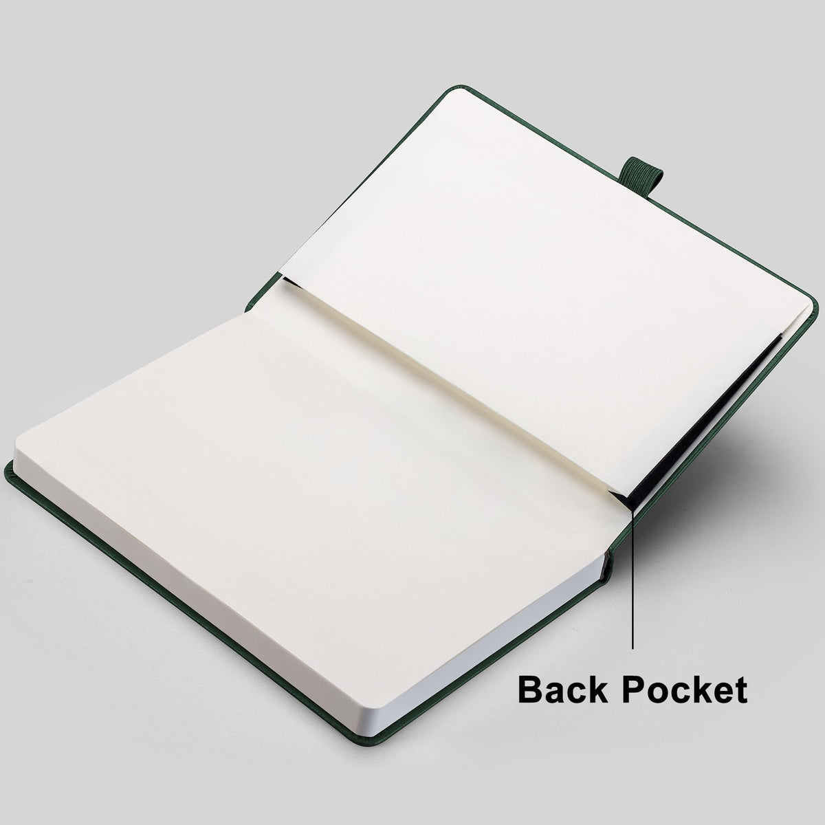 RETTACY Blank Journal Notebook, 2-Pack, 192 Pages per Pack, A5 Medium Size (5.7'' x 8.3''), Leather Hardcover, 100 GSM Thick Paper, for Sketching, Drawing, Painting (Black & Dark Green)