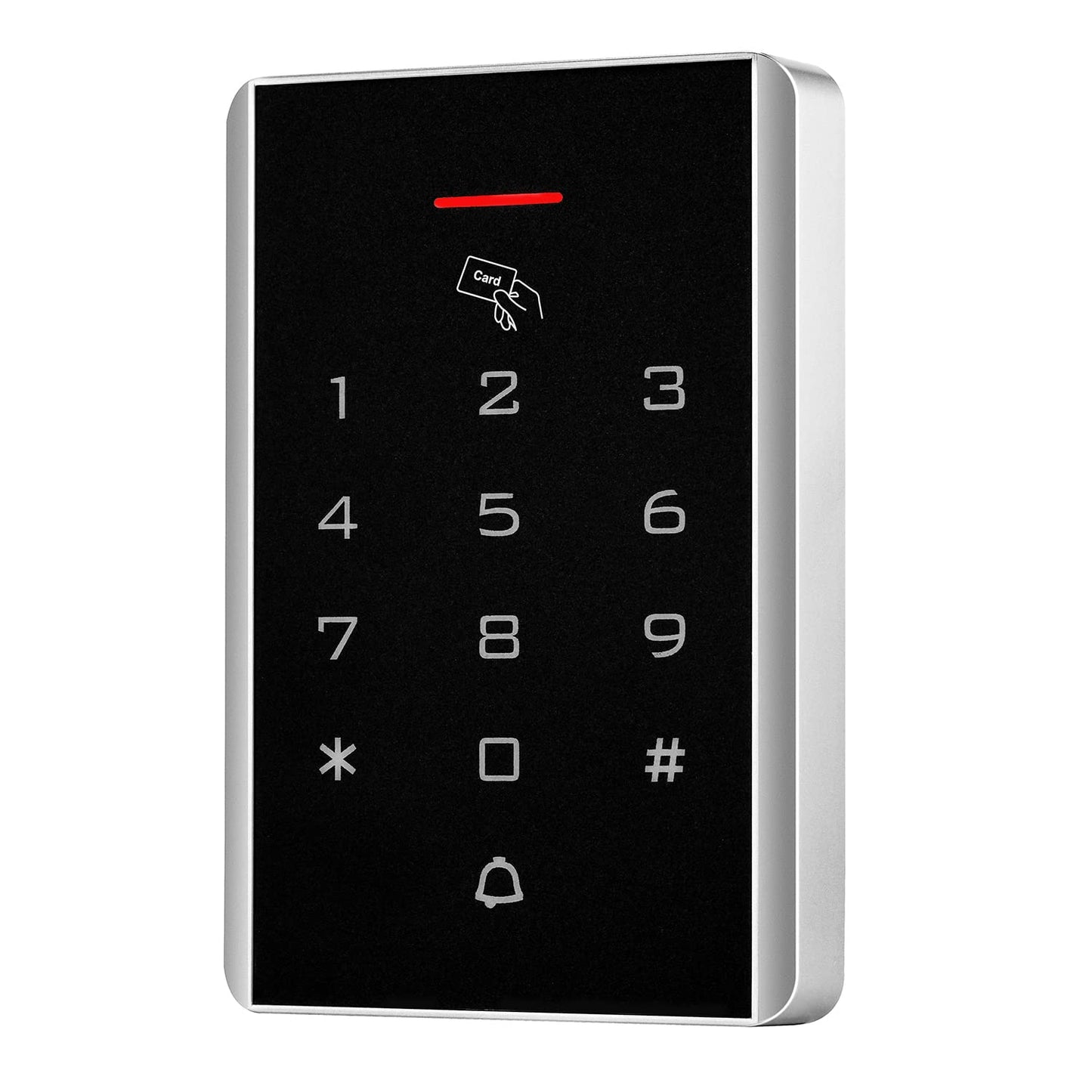 Door Access Control Keypad, 125KHz Proximity ID Card Access Control System, Support 1000 Users Door Access Control, Stand-Alone Keypad + 5PCS Keychains for Entry Access Controller Gate Opener