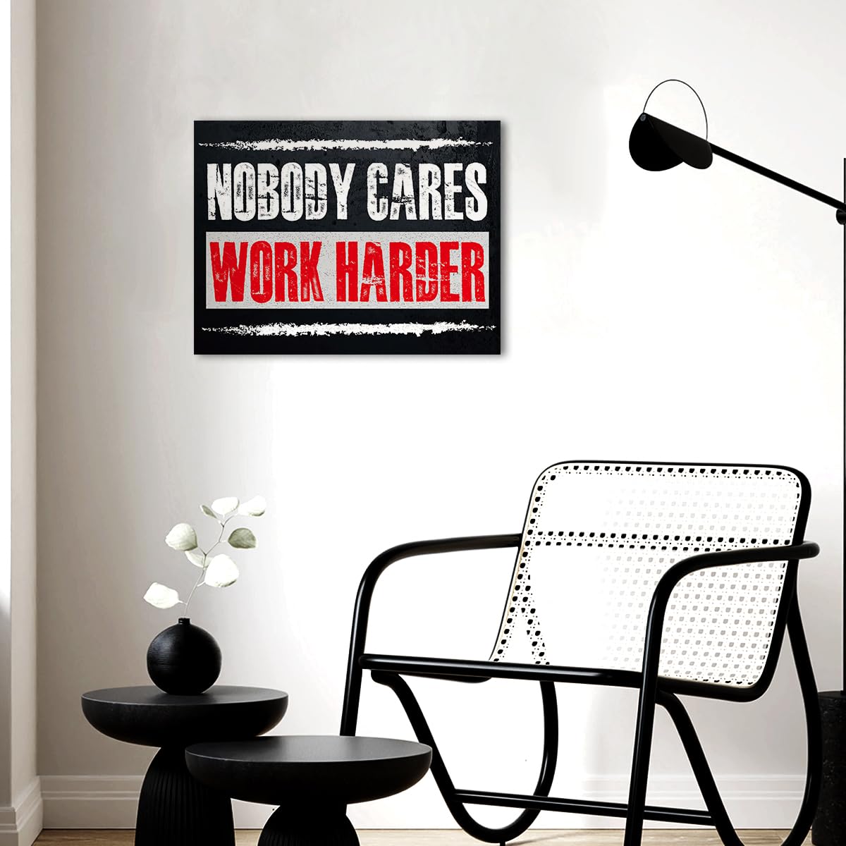 Gwisml Nobody Cares Work Harder Inspirational Canvas Wall Art,Motivational Quotes Canvas Frame Painting Prints Posters Artwork For Home Office Wall Decor