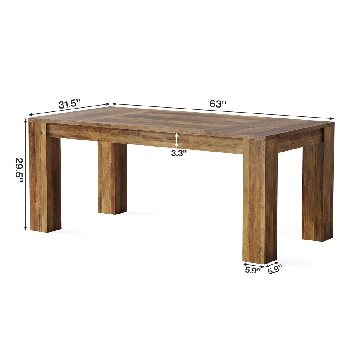 Tribesigns 63-Inch Executive Desk, Large Office Computer Desk, Simple Workstation Writing Table Study Table for Home Office, Rustic Brown