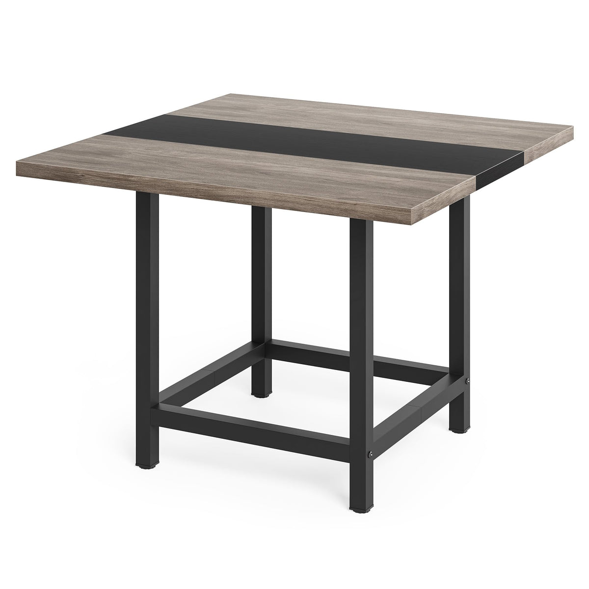 LITTLE TREE 39-Inch Square Small Conference Room Table for 4 People, Wood Computer Desk for Home Office, Small Space (Chair not Included)