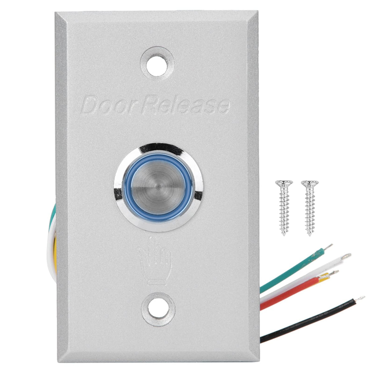 Access Control Button, Aluminum Exit Push Button Switch with LED Indicator Light for Access Control System, Metal Door Release Switch for Hollow Door Office Home Security