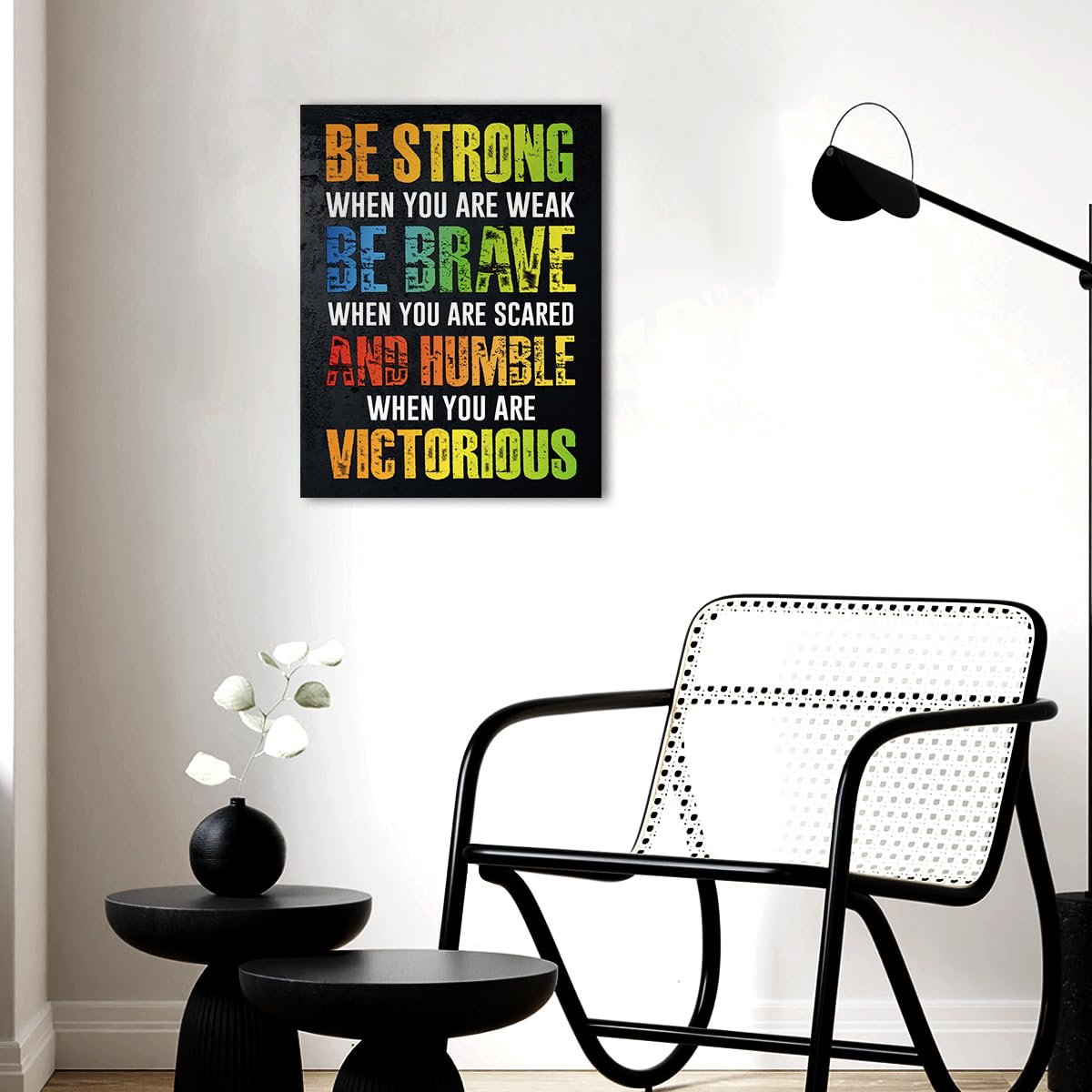 Gwisml Inspirational Canvas Wall Art,Be Strong When You Are Weak Motivational Quotes Canvas Frame Painting Prints Posters Artwork For Home Office Wall Decor