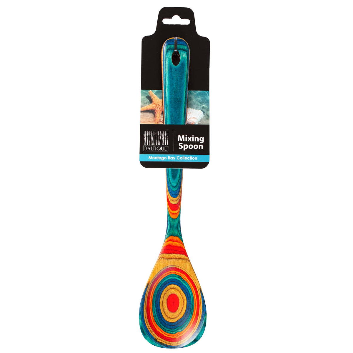 Totally Bamboo Baltique Montego Bay Collection 12-1/2" Wooden Cooking Spoon, Safe for Nonstick