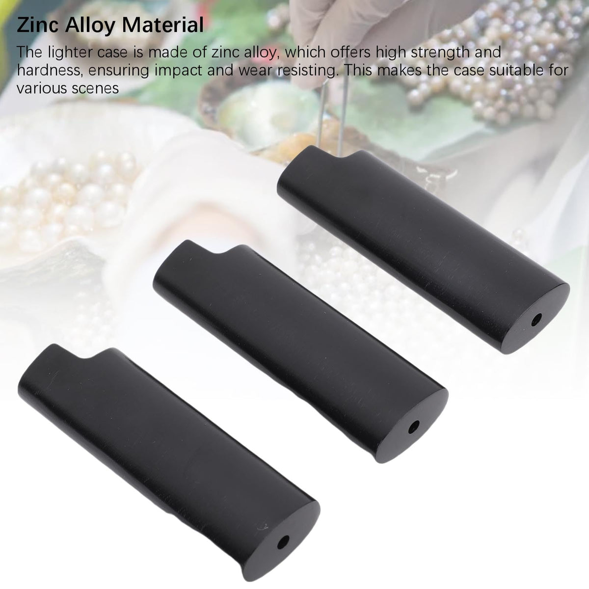 AYNEFY 3PCS Metal Lighter Case – Zinc Alloy Protective Sleeve for Lighters, Travel-Friendly Lighter Holder for Bar, Party & Gifts, Stylish Black Lighter Accessory (Pack of 3)