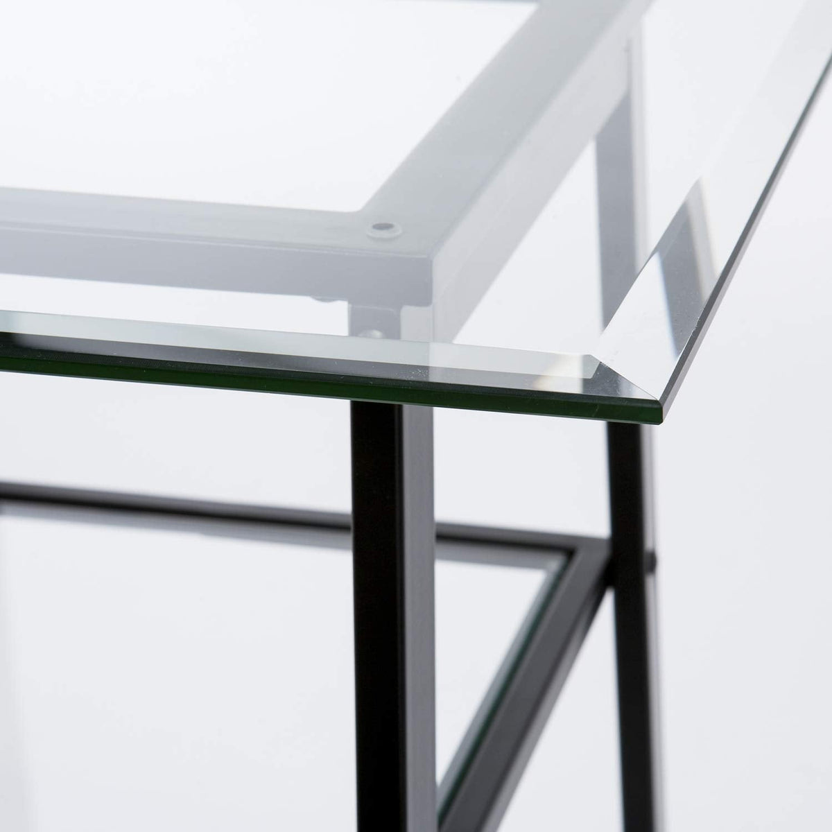 SEI FURNITURE Avery Metal & Glass A-Frame Writing Desk, Black.