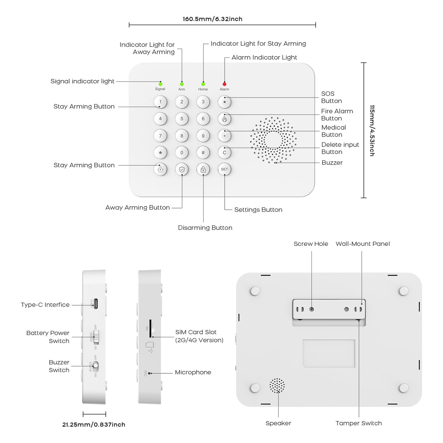 2026 WiFi+GSM/4G Home Security System with Instant Smart Life or Tuya App Real-Time Alert,Door & Window Alarms for Home for Apartment,Kids Safety,Office,NO Monthly Fees,SOS Button,Remote Control