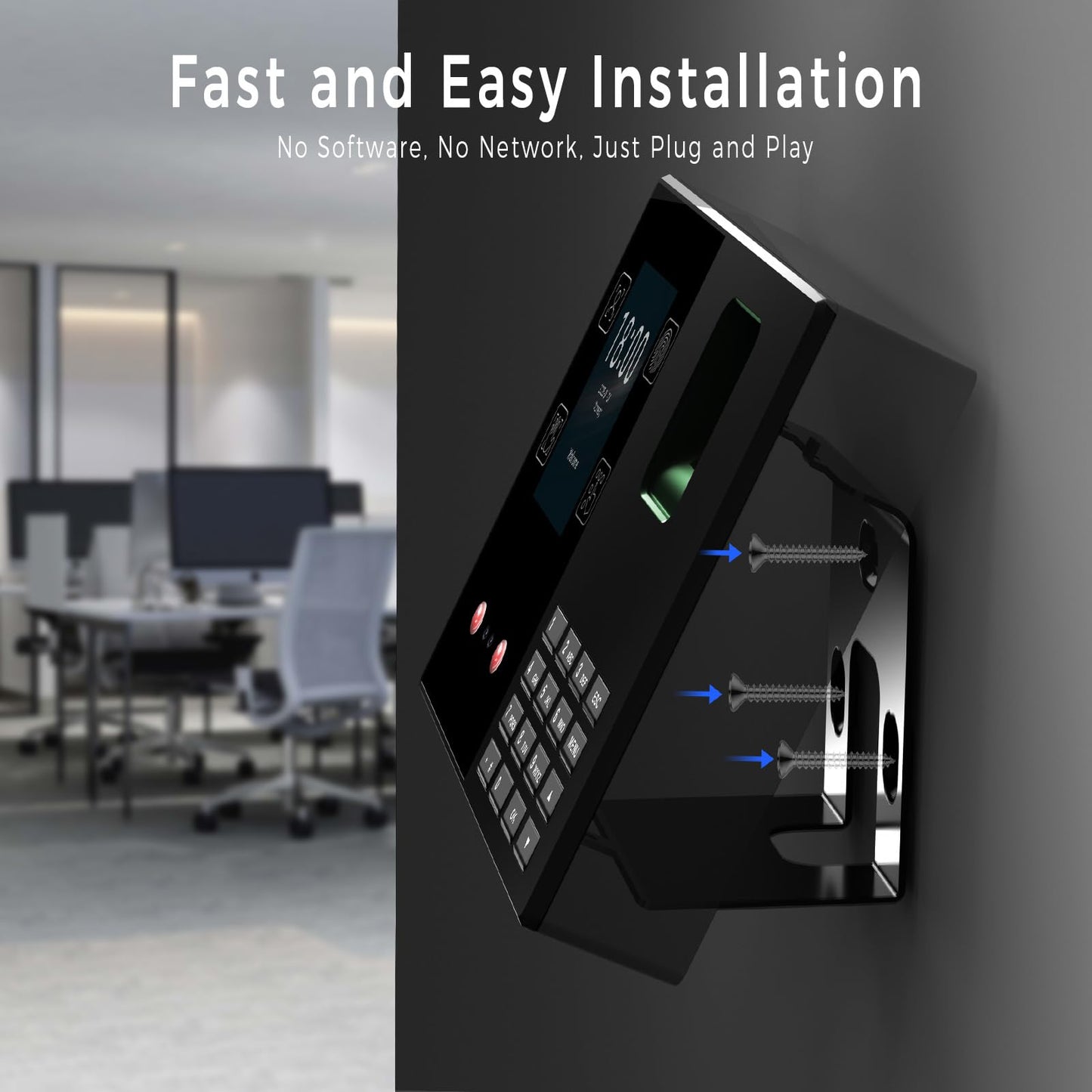 Time Clocks for Employees Small Business, Face + Fingerprint + Palm + PIN, Clock in and Out Machine for Employees, No Monthly Fee No Software Required