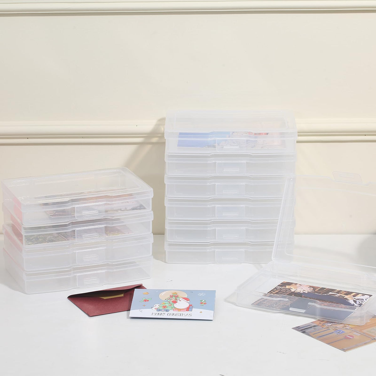 novelinks Transparent 4" x 6" Photo Storage Boxes - Photo Organizer Cases Photo Keeper Picture Storage Containers Box for Photos - 10 PACK (Clear)